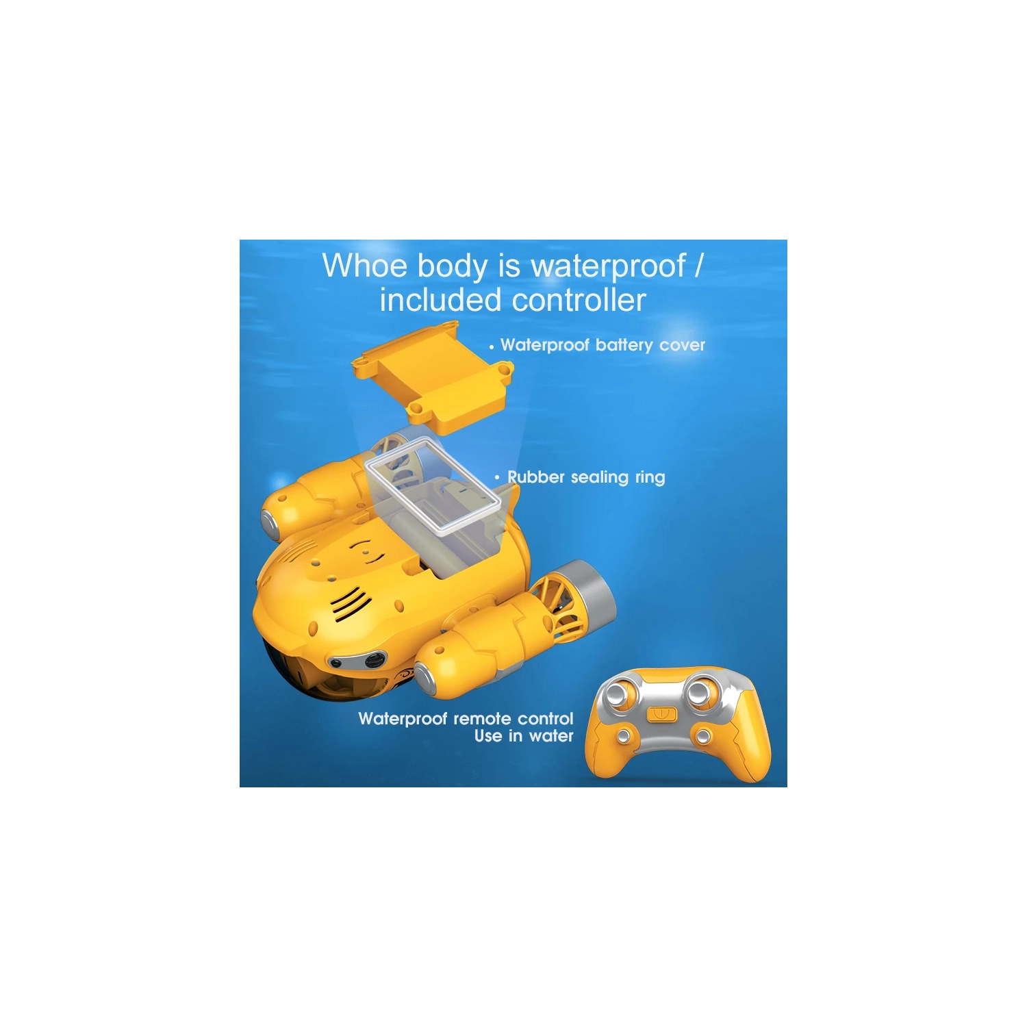 Bateau téléguidé étanche de 2,4&nbsp;GHz avec pompe à eau et lumières DEL Lacs et jouets de piscine - Rouge