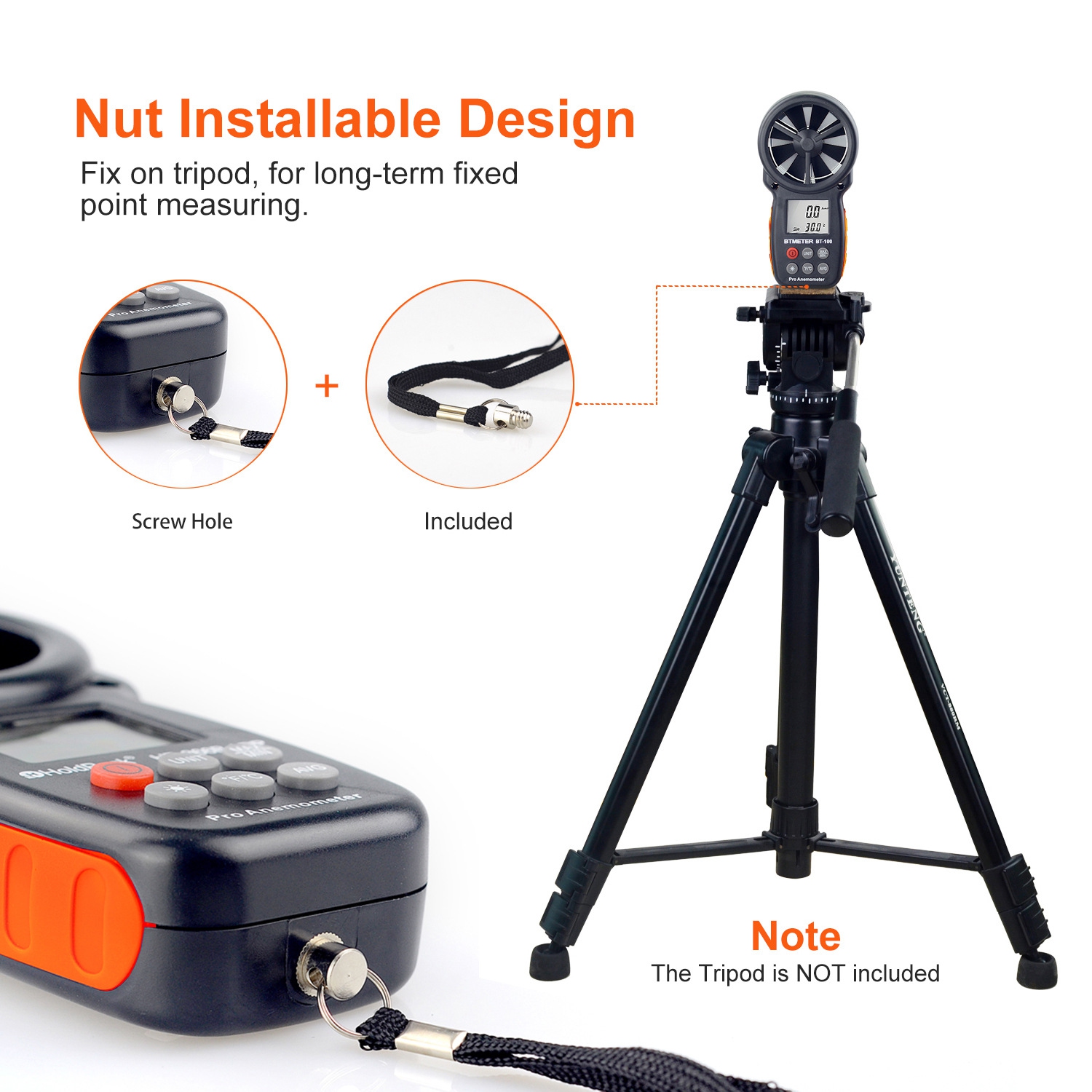 Handheld Digital Anemometer Wind Speed CFM Meter Current Test Wind Chill