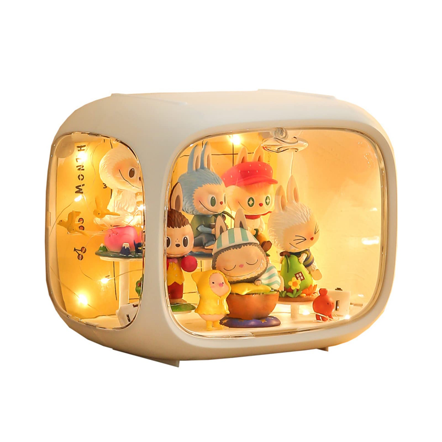Lighted Figure Storage Display Box, Acrylic Transparent Display Space Capsule, Suitable for Pop Mart, Harry Potter Figures