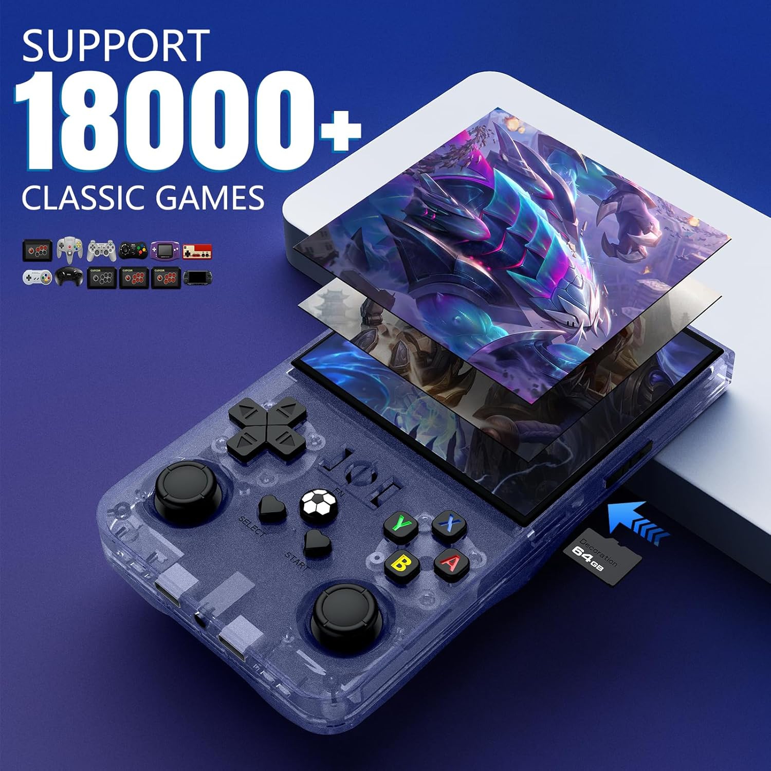 Console de jeu portative R36 Max, console de jeu 128G, plus de 30000 jeux intégrés, prise en charge de plus de 30 émulateurs, système Linux Écran IPS