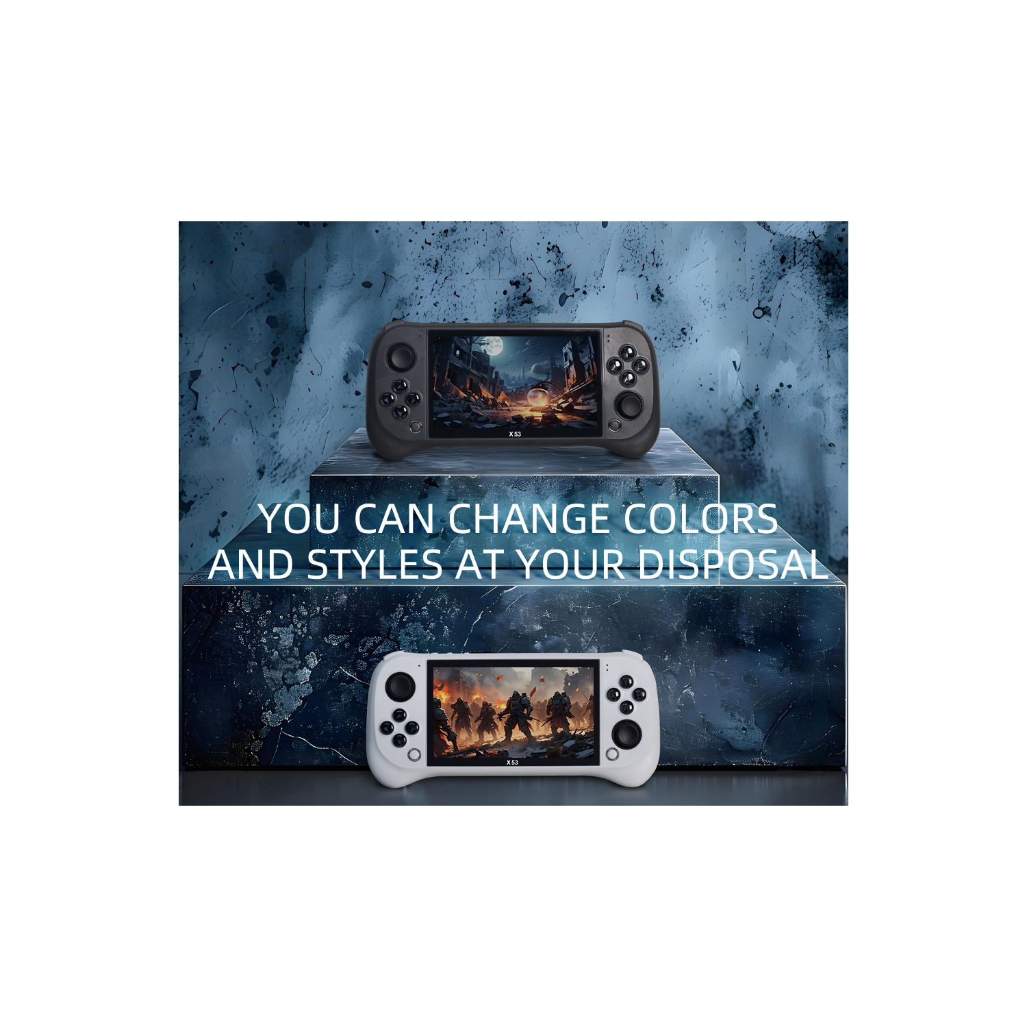 Console de jeu portative X53 Console de jeu à grand écran HD de 5,1 pouces connectée à un téléviseur rétro nostalgique GBA arcade, musique vidéo