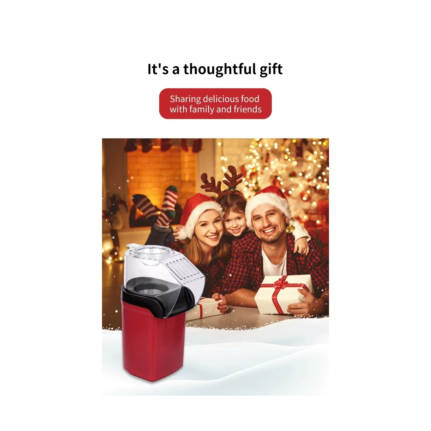 Hot air Popcorn maker automatic popcorn machine household small corn machine popcorn machine - red