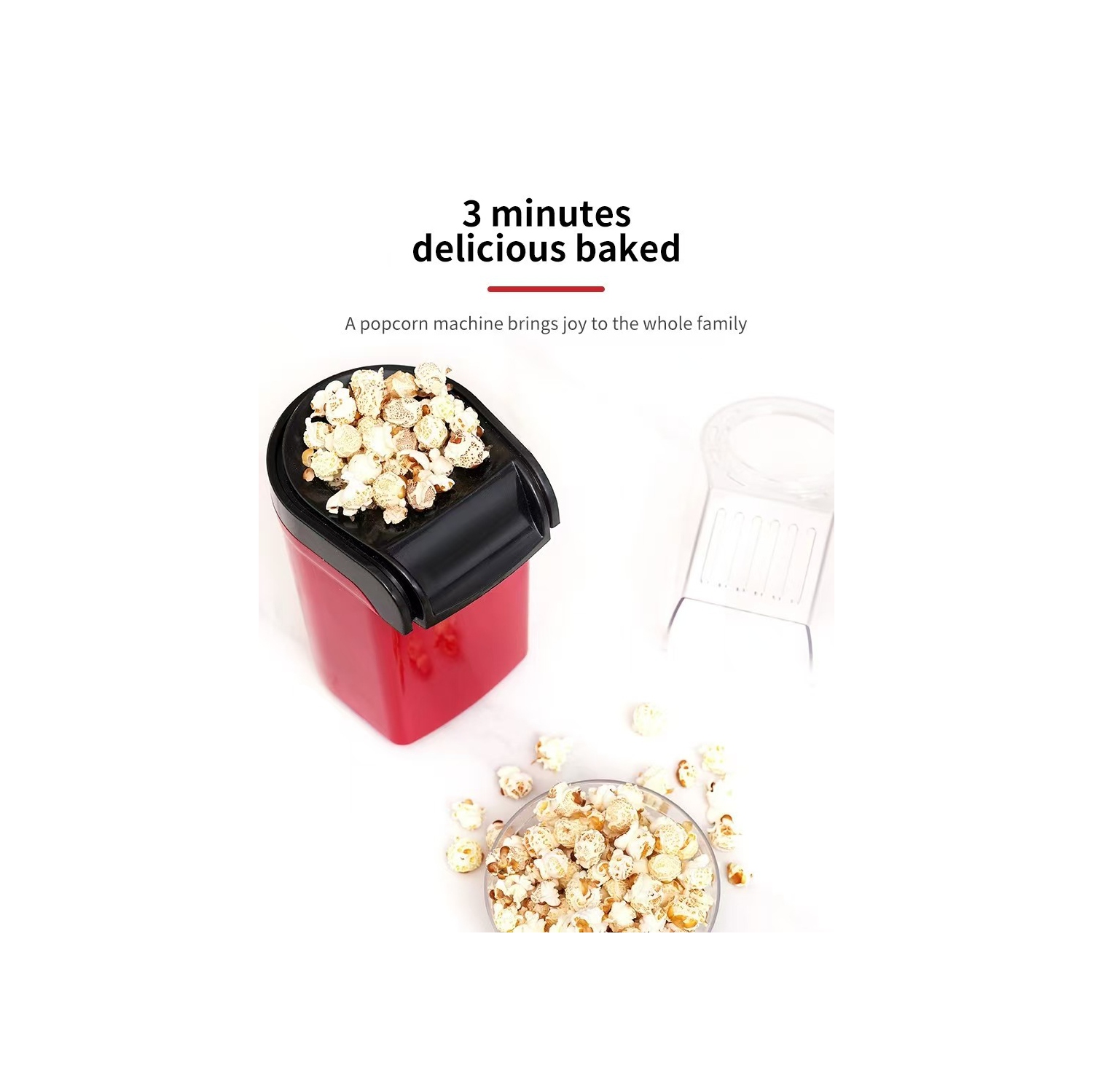 Hot air Popcorn maker automatic popcorn machine household small corn machine popcorn machine - red