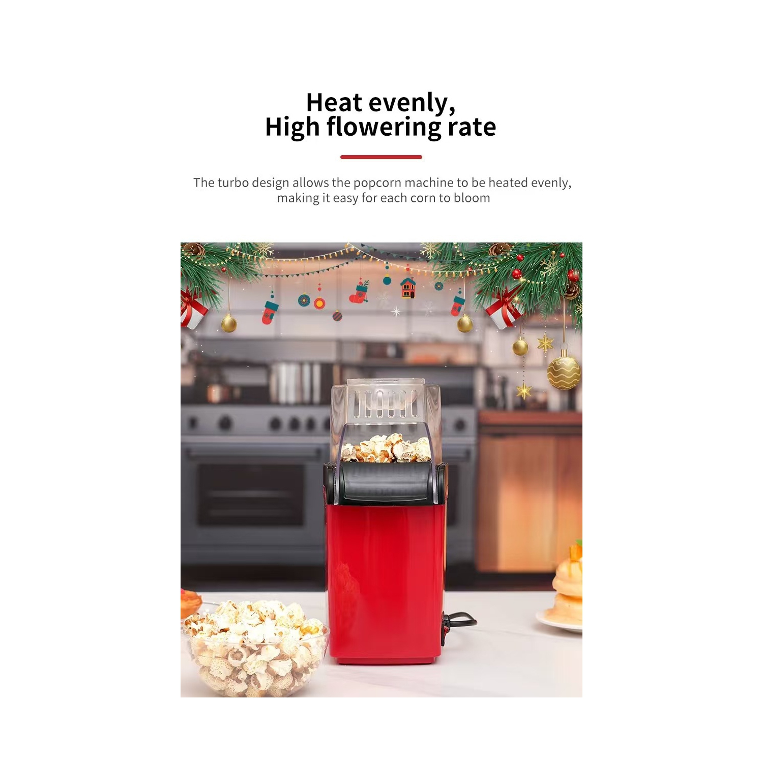 Hot air Popcorn maker automatic popcorn machine household small corn machine popcorn machine - red