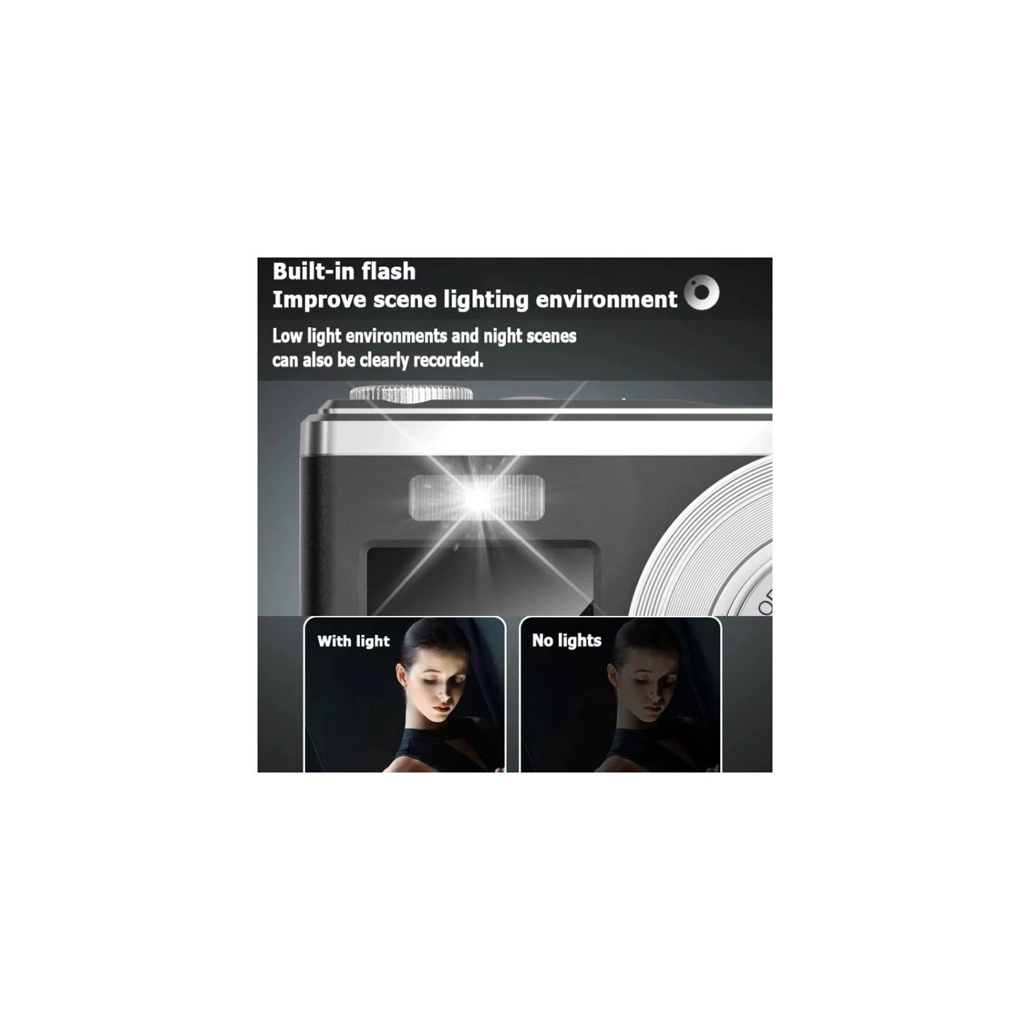 CCD new 4K high-definition zoom digital camera 64 million camera dual screen Selfie-32G card + card reader + OTG K23 white