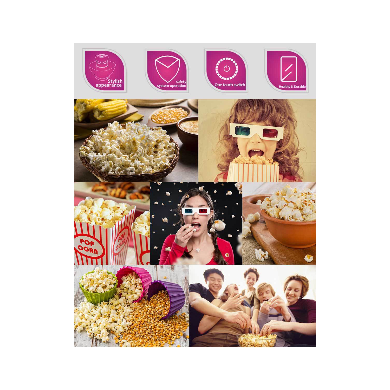 Machine à maïs soufflé maison cadeau créatif machine à maïs soufflé machine à maïs soufflé, cadeau pour les garçons et les filles