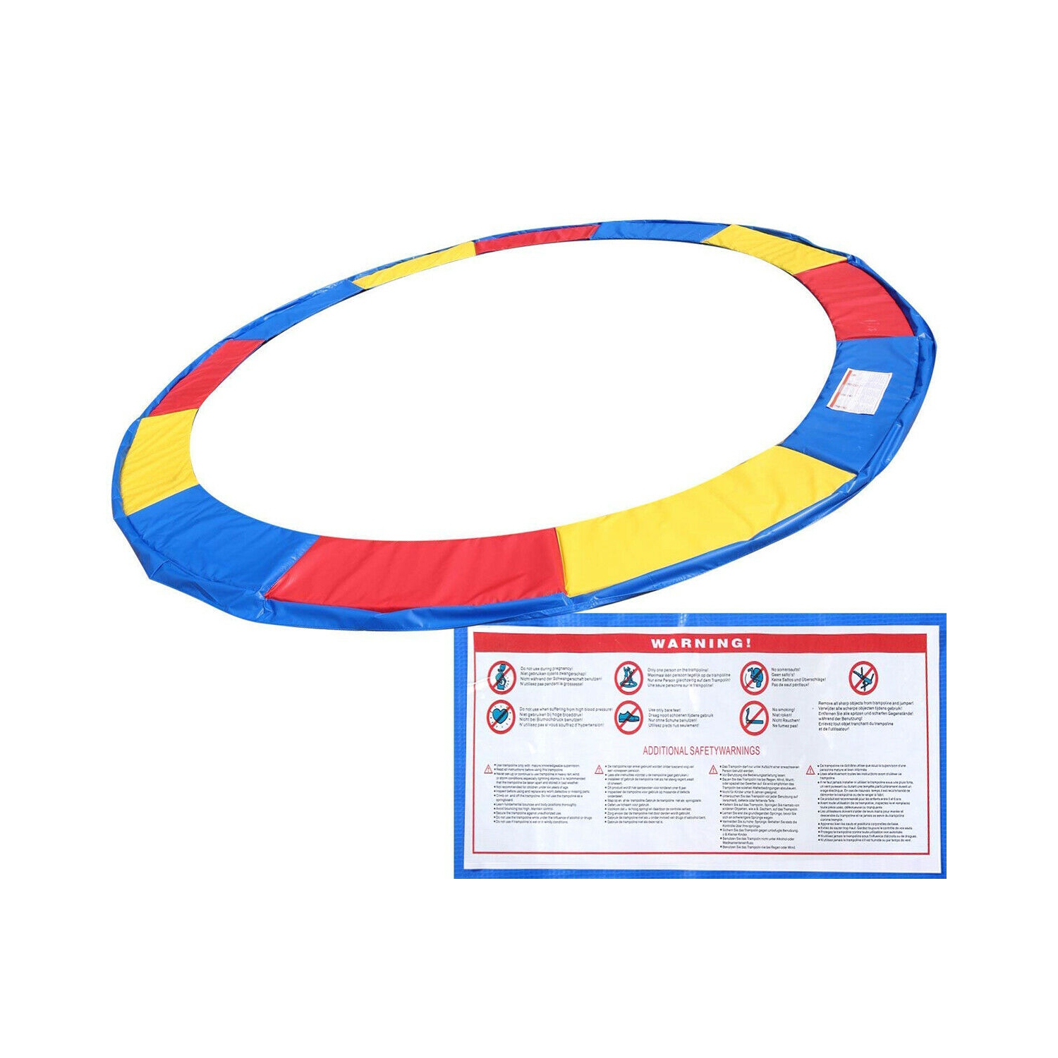 Gymax Trampoline Safety Pad Spring Round Frame Pad Cover Replacement Multi Color