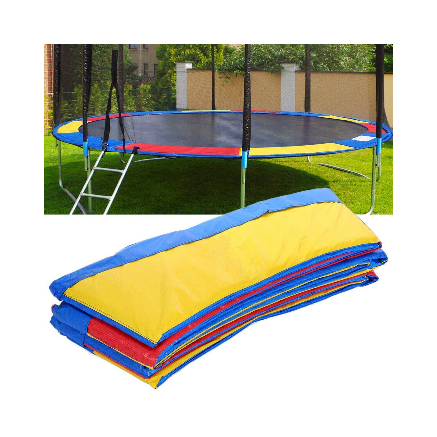 Gymax Trampoline Safety Pad Spring Round Frame Pad Cover Replacement Multi Color