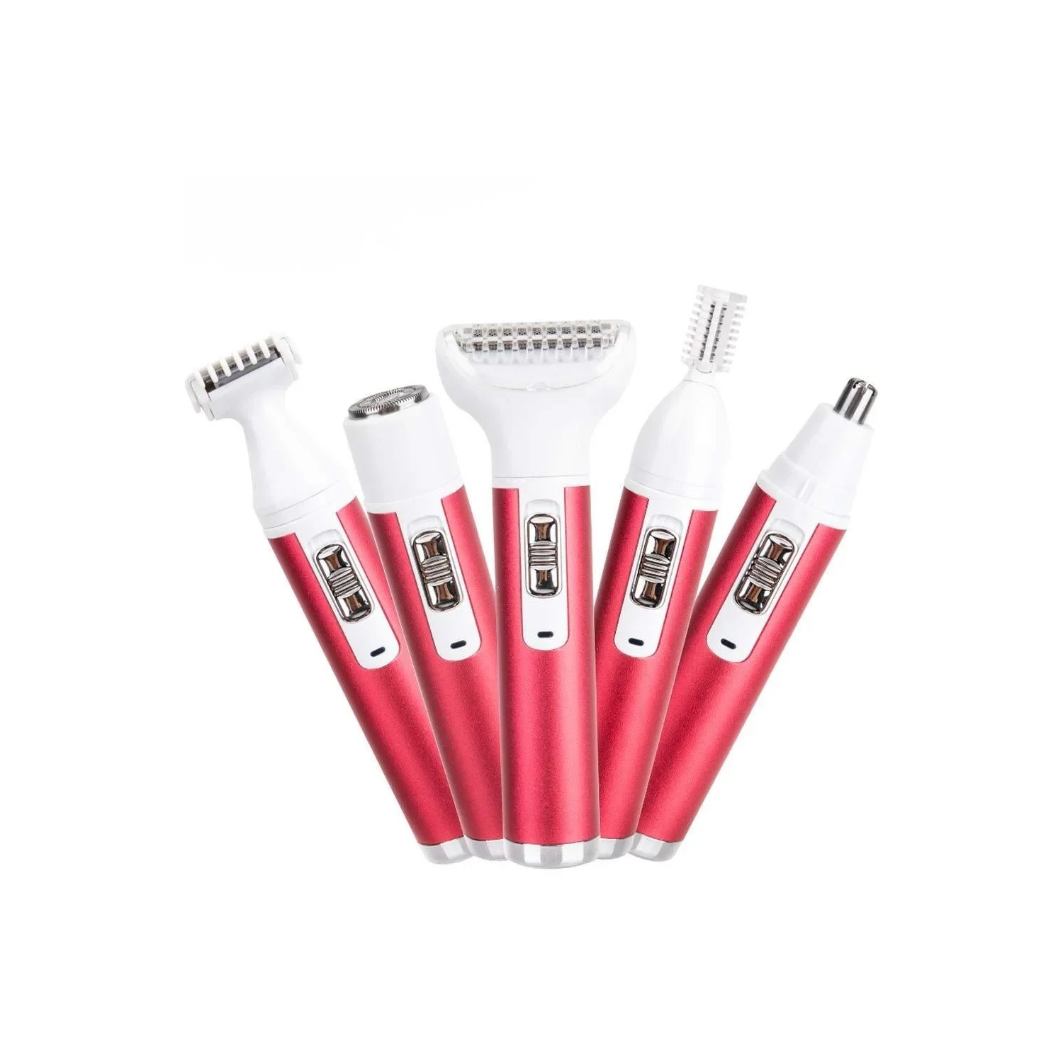 Rasoir électrique 5-en-1 pour femmes, tondeuse pour poils de nez, épilateur pour le visage et tondeuse bikini, rechargeable par USB pour les voyages