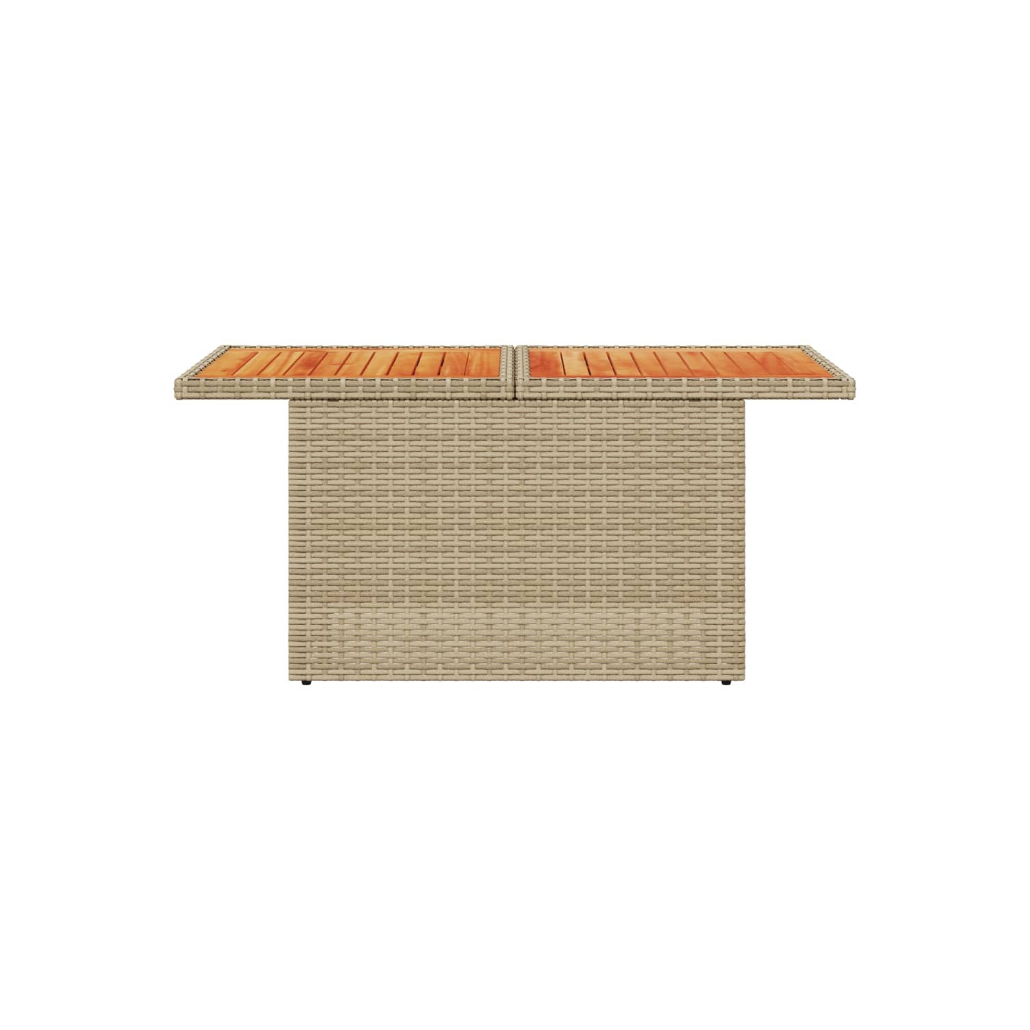 vidaXL Garden Table Beige 100x55x73 cm Poly Rattan and Acacia Wood
