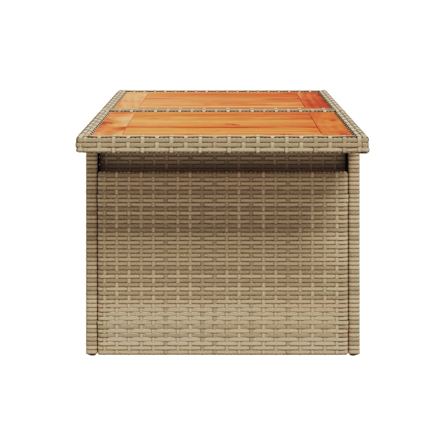 vidaXL Garden Table Beige 100x55x73 cm Poly Rattan and Acacia Wood