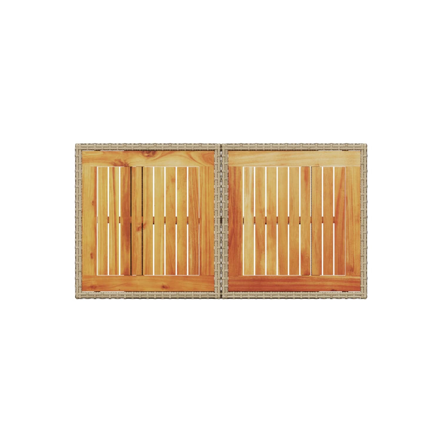 vidaXL Garden Table Beige 100x55x73 cm Poly Rattan and Acacia Wood