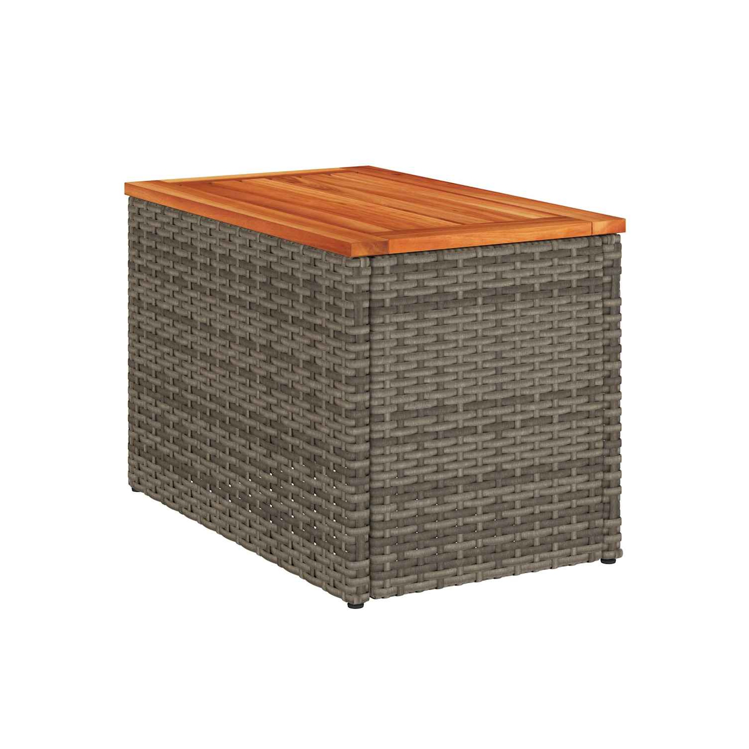 Tables d'appoint de jardin vidaXL 2 pièces 55 x 34 x 37&nbsp;cm gris poly rotin bois massif