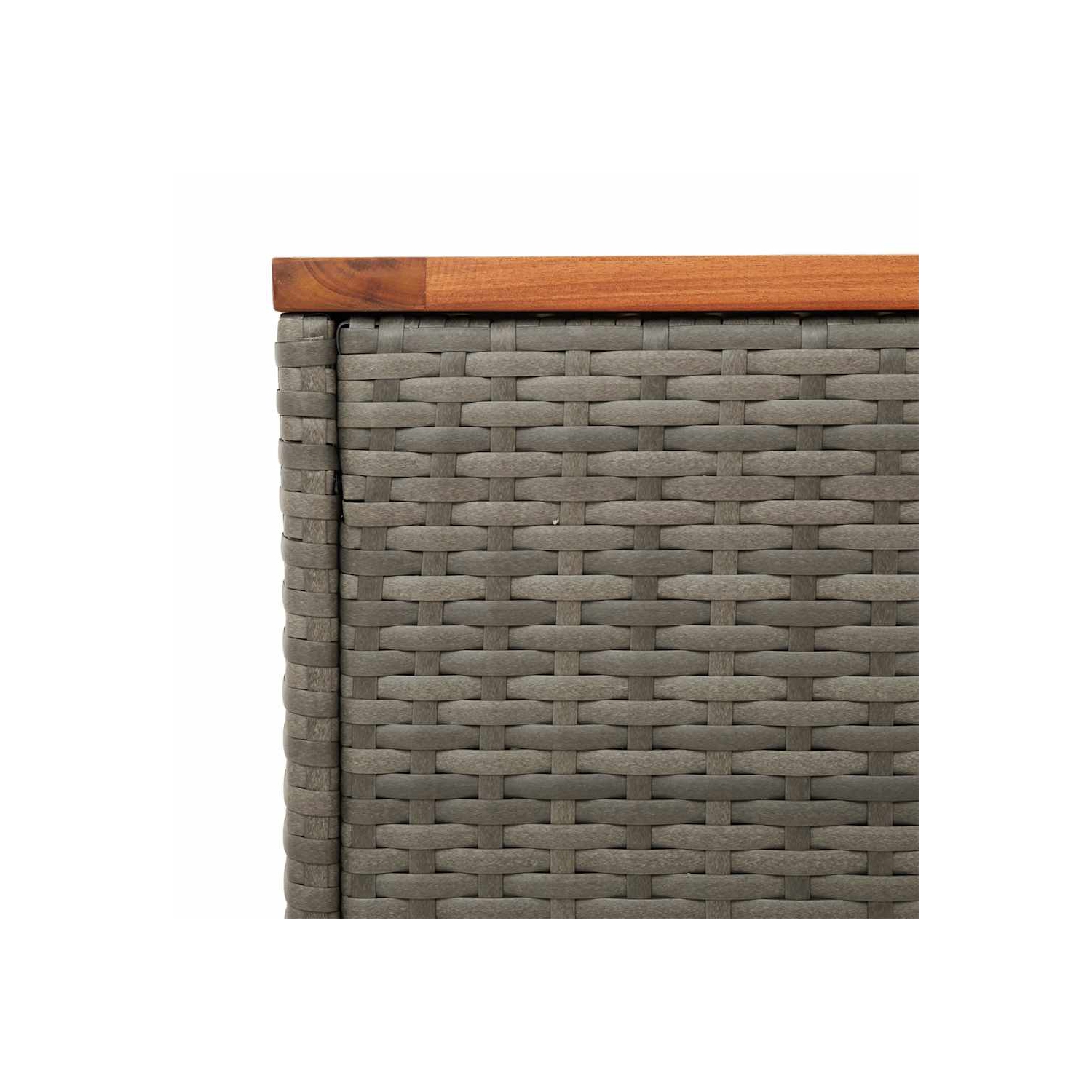 Tables d'appoint de jardin vidaXL 2 pièces 55 x 34 x 37&nbsp;cm gris poly rotin bois massif