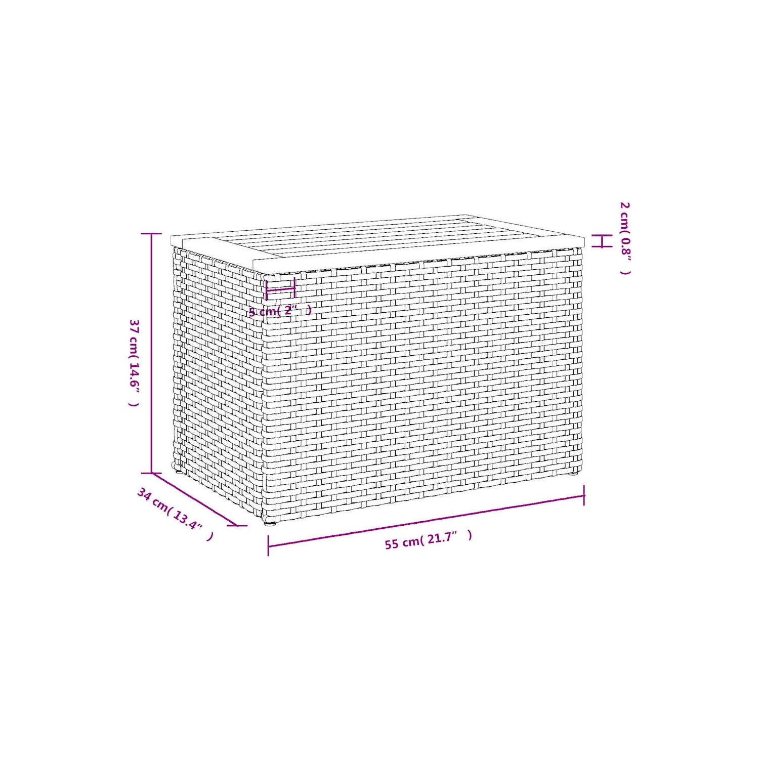 Tables d'appoint de jardin vidaXL 2 pièces 55 x 34 x 37&nbsp;cm gris poly rotin bois massif