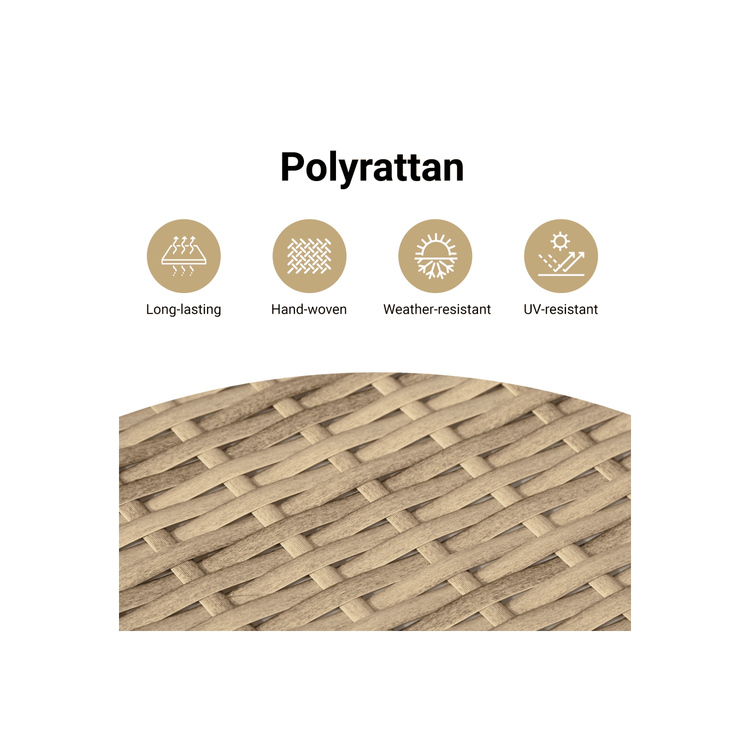 vidaXL Garden Side Tables 2pcs Beige 55x34x37cm Poly Rattan Solid Wood