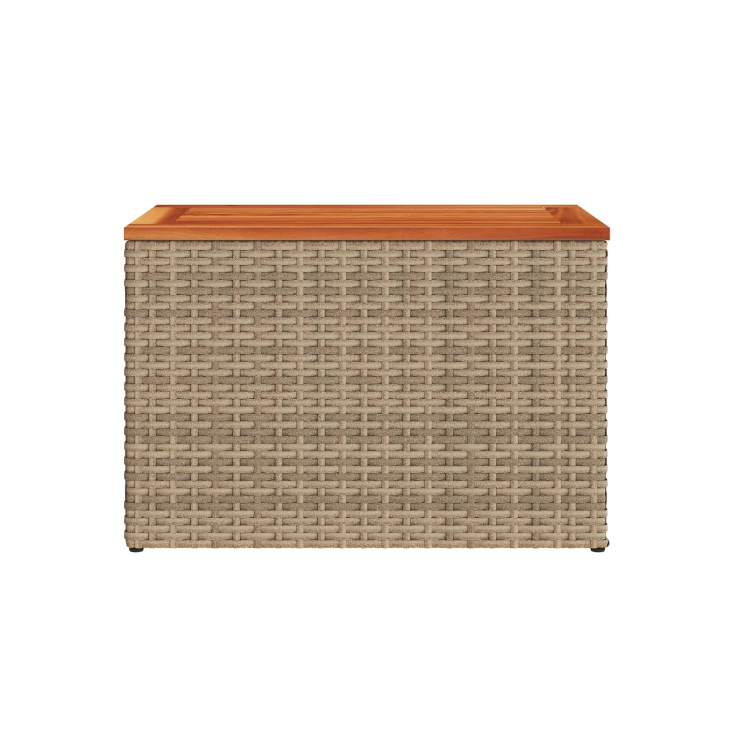 vidaXL Garden Side Tables 2pcs Beige 55x34x37cm Poly Rattan Solid Wood