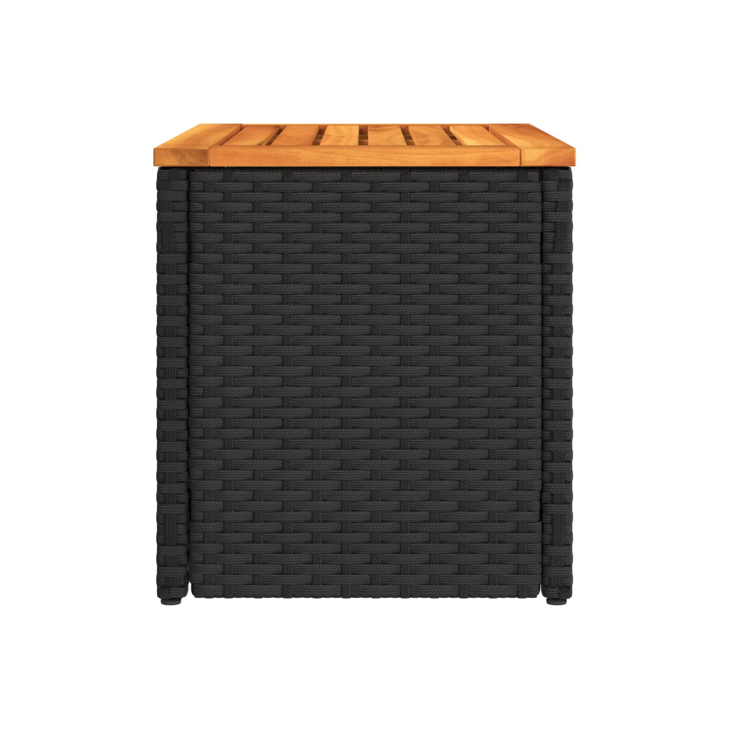 vidaXL Garden Side Tables 2pcs Black 55x34x37cm Poly Rattan Solid Wood