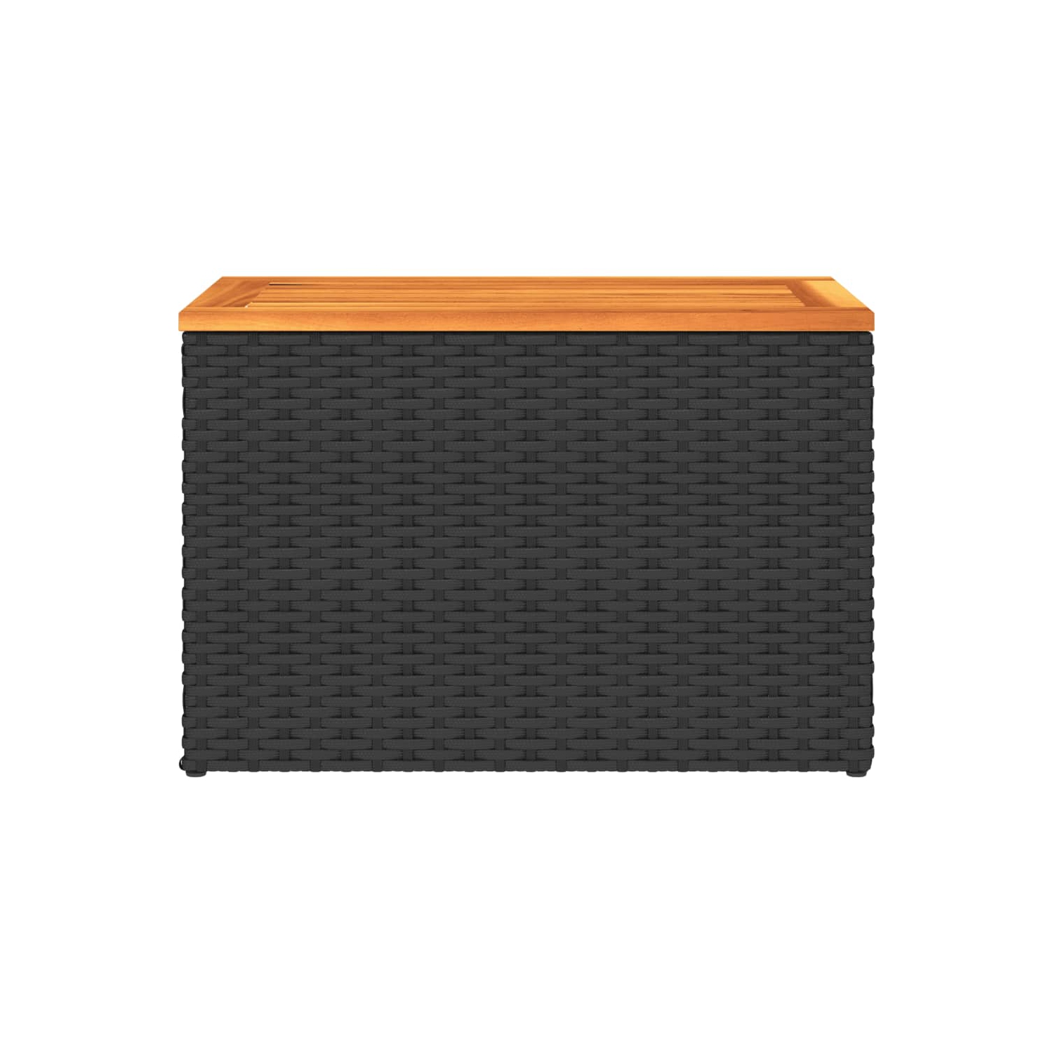 vidaXL Garden Side Tables 2pcs Black 55x34x37cm Poly Rattan Solid Wood