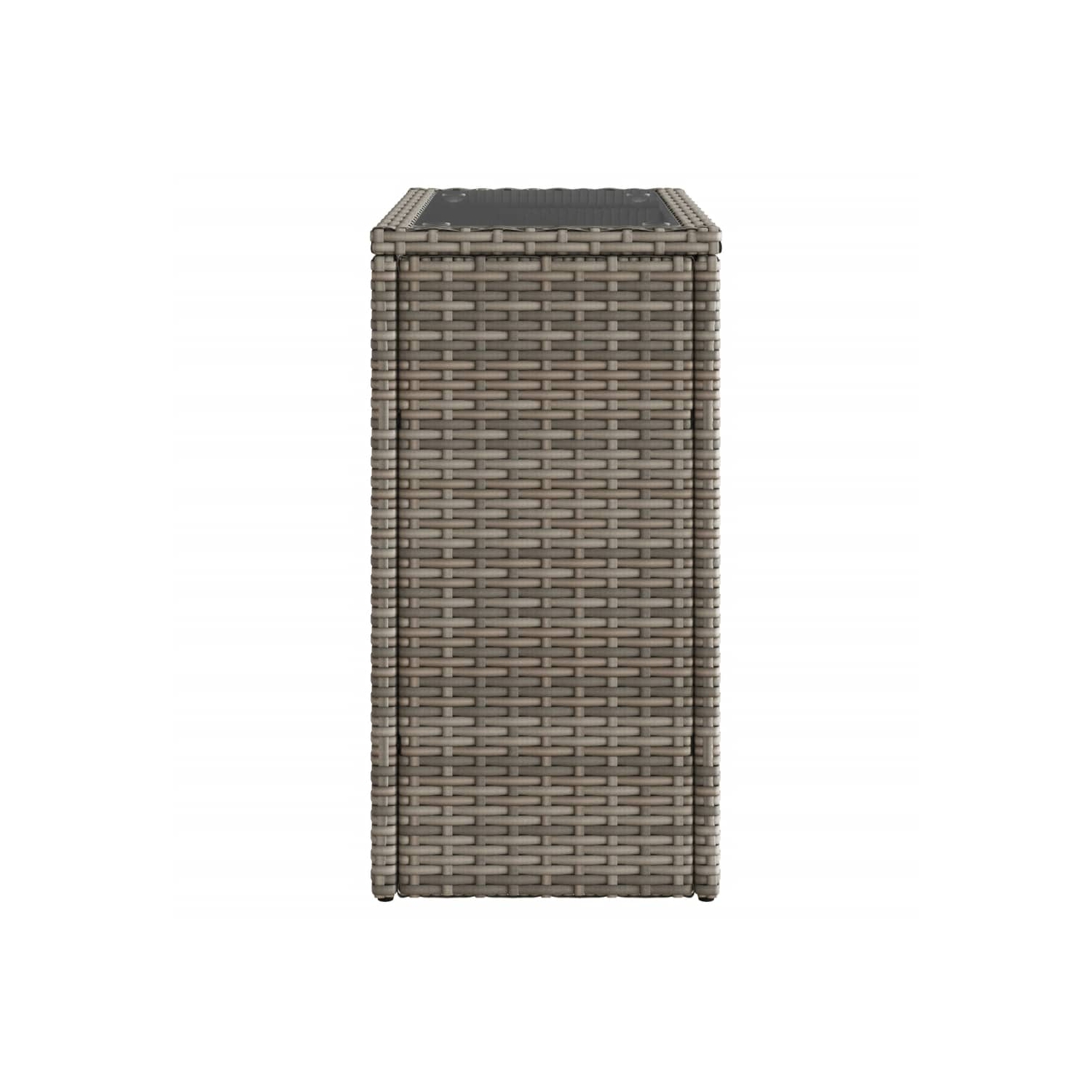 vidaXL Garden Side Table with Glass Top Grey 58x27.5x55 cm Poly Rattan