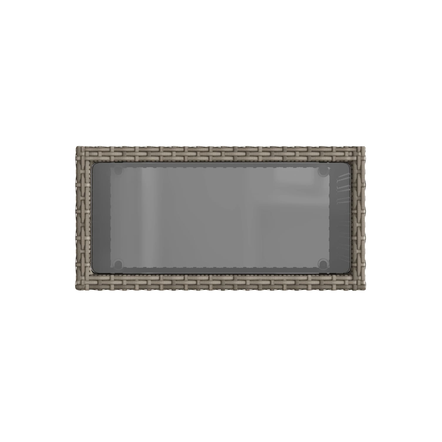 vidaXL Garden Side Table with Glass Top Grey 58x27.5x55 cm Poly Rattan