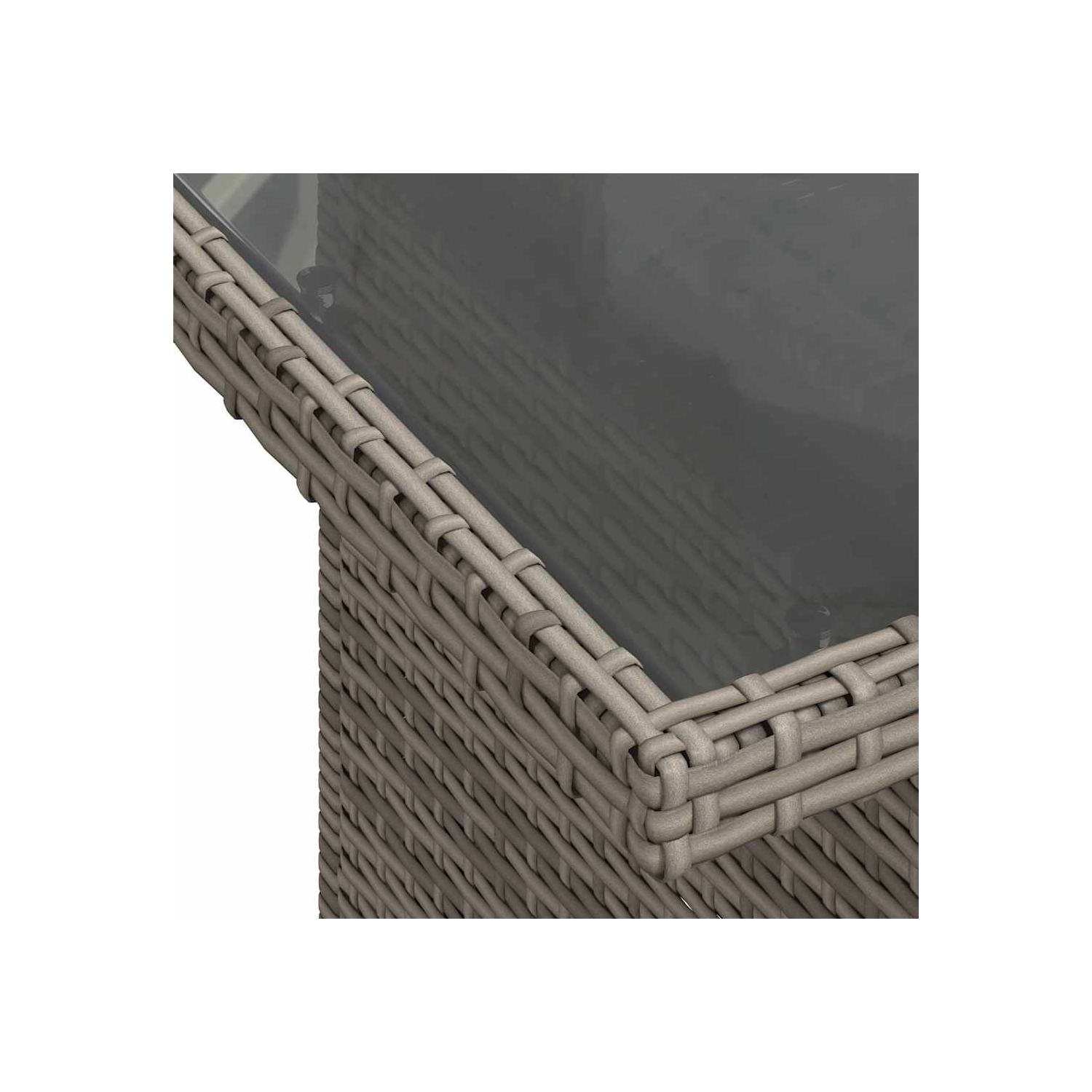 vidaXL Garden Table with Glass Top Grey 100x55x73 cm Poly Rattan