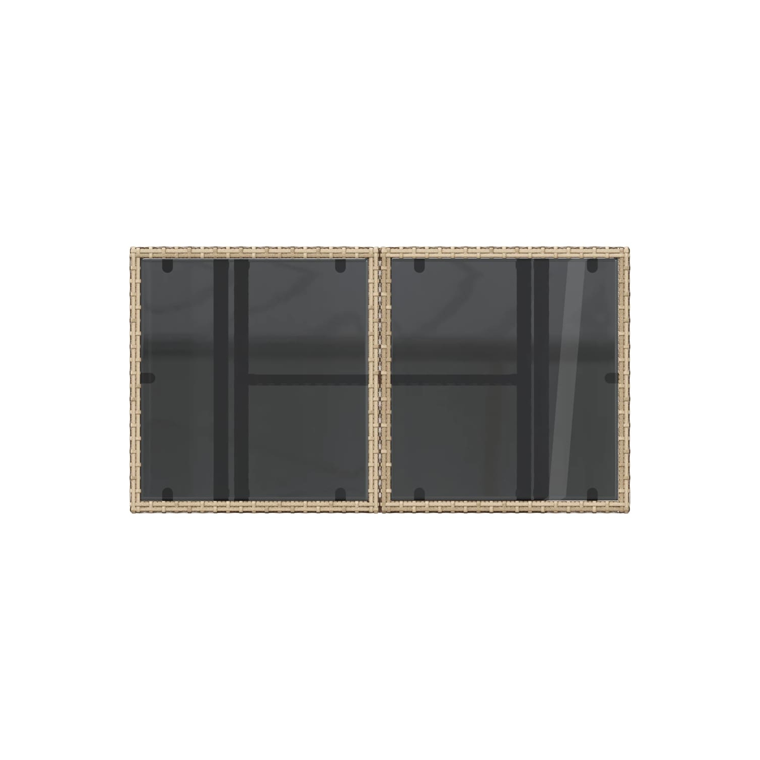 vidaXL Garden Table with Glass Top Beige 100x55x73 cm Poly Rattan