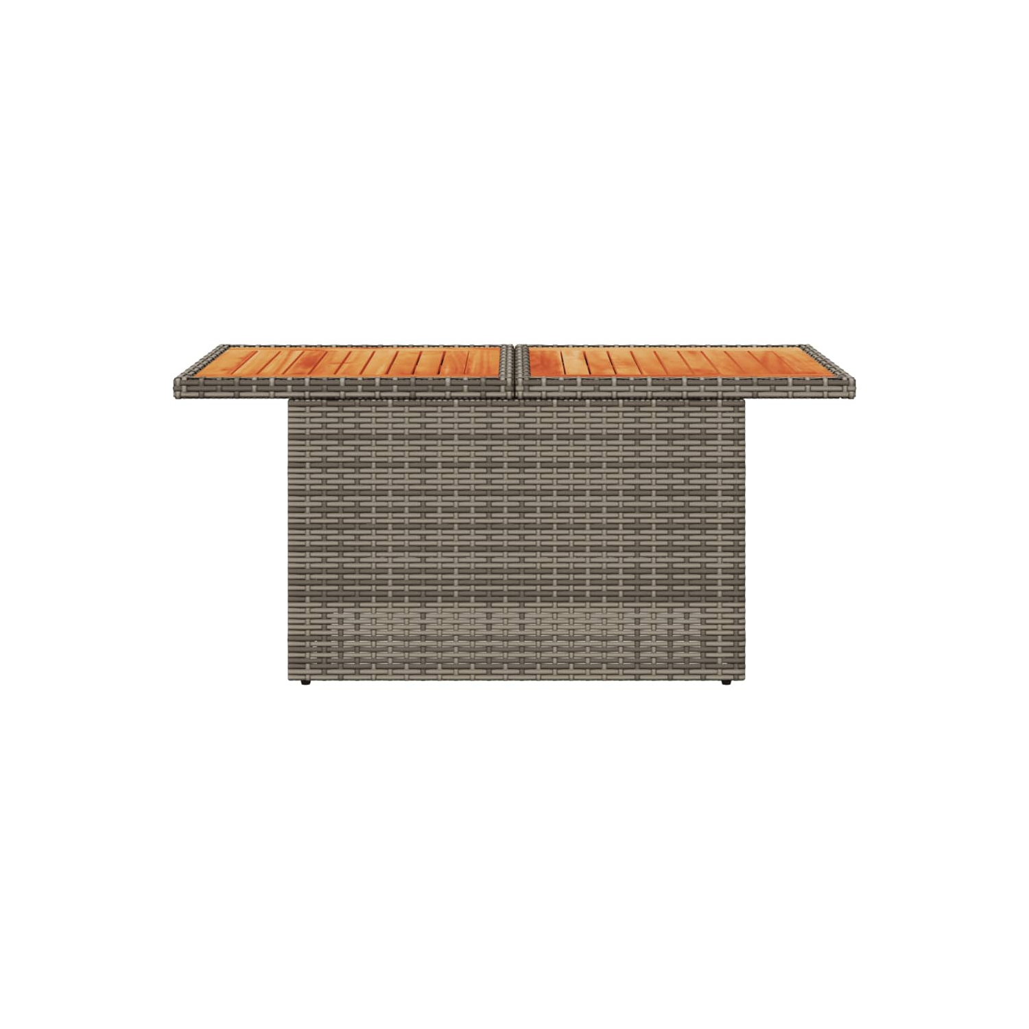 vidaXL Garden Table Grey 100x55x73 cm Poly Rattan and Acacia Wood