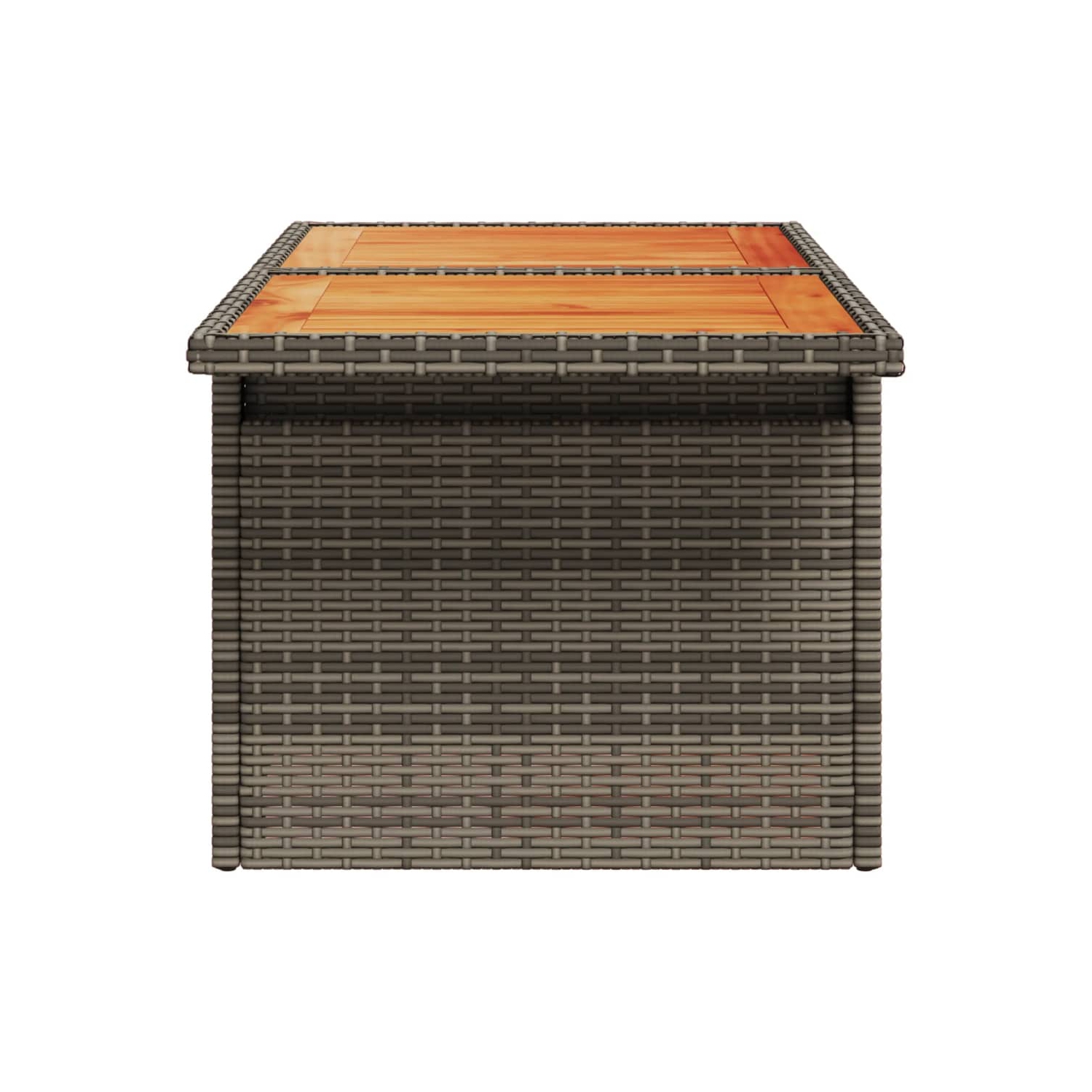 vidaXL Garden Table Grey 100x55x73 cm Poly Rattan and Acacia Wood