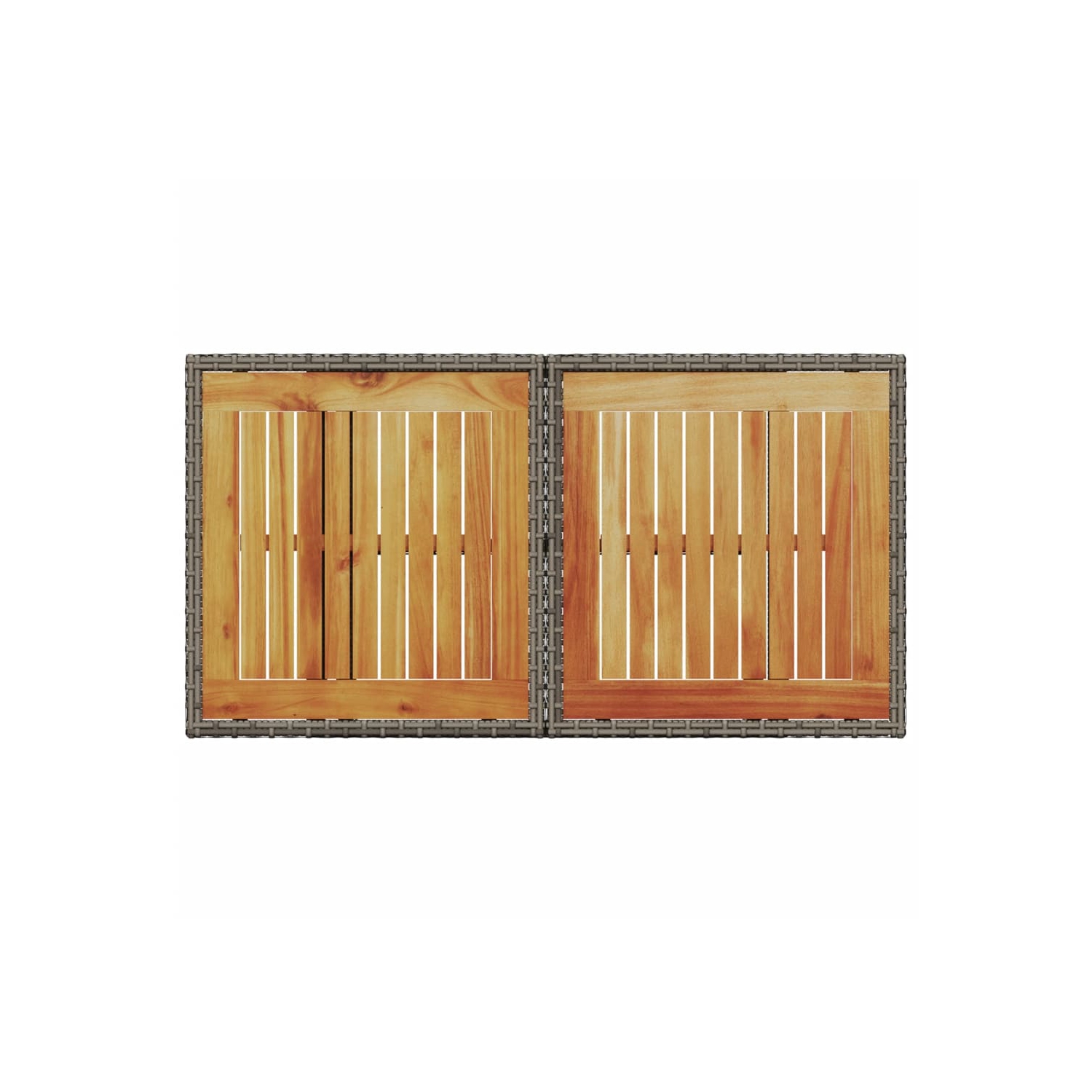 vidaXL Garden Table Grey 100x55x73 cm Poly Rattan and Acacia Wood