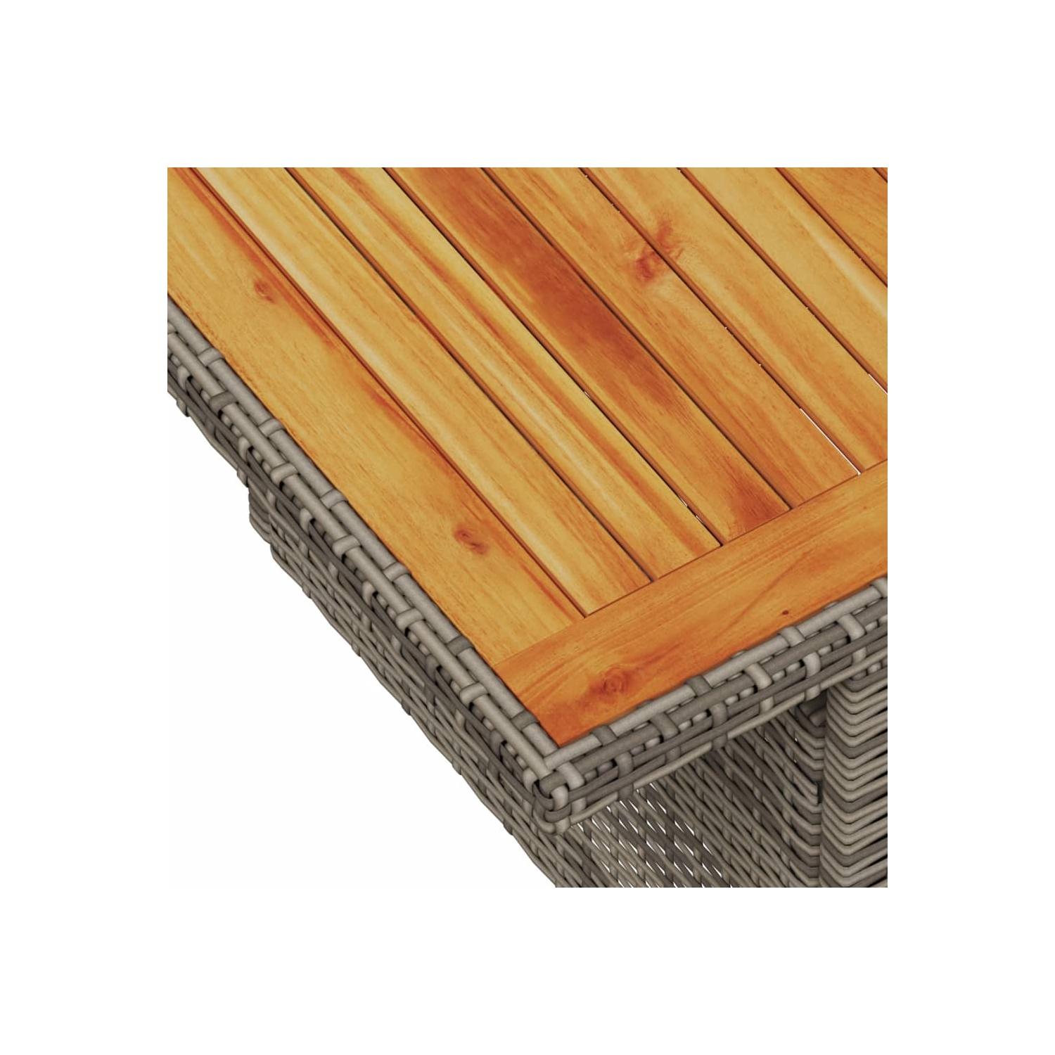 vidaXL Garden Table Grey 100x55x73 cm Poly Rattan and Acacia Wood