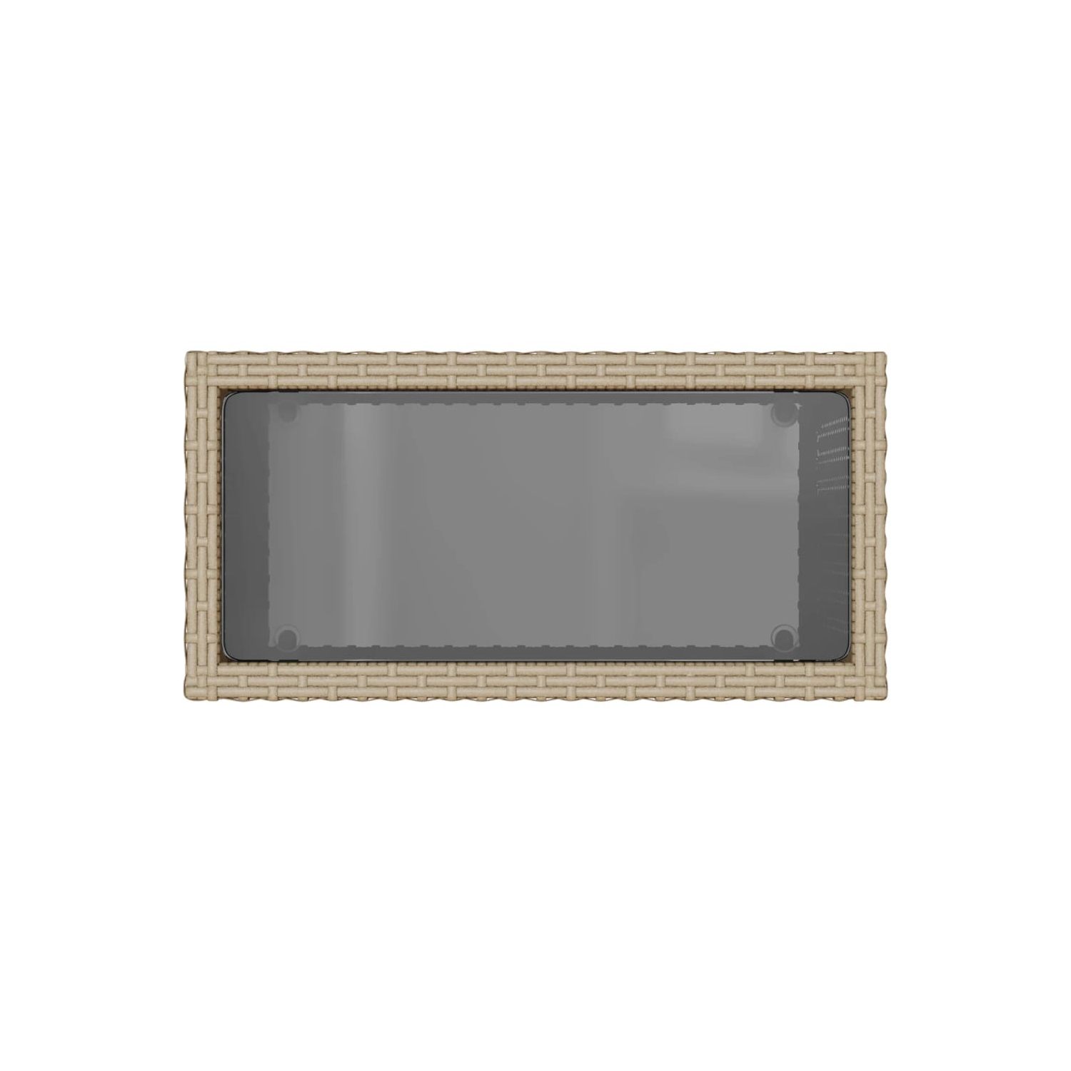 vidaXL Garden Side Table with Glass Top Beige 58x27.5x55 cm Poly Rattan