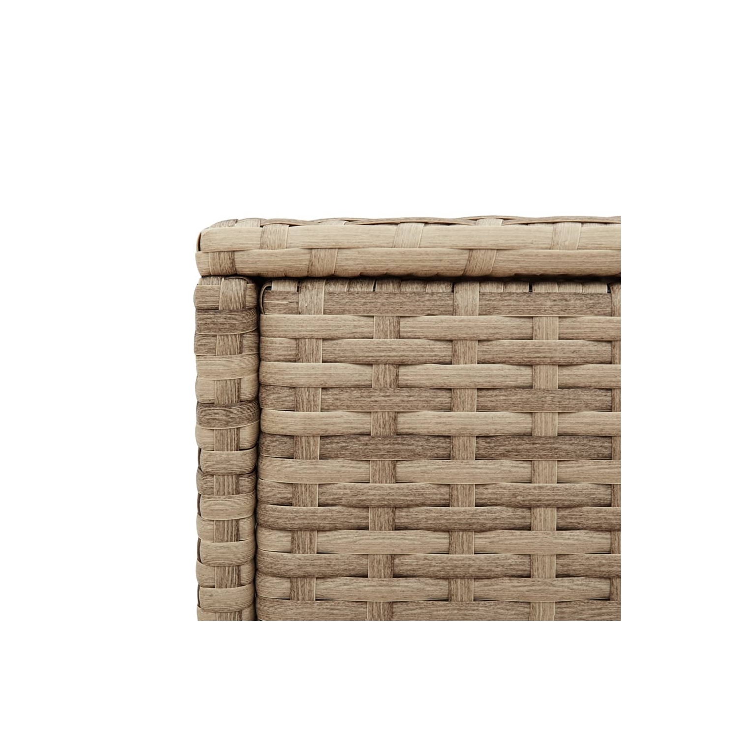 vidaXL Garden Side Table with Glass Top Beige 58x27.5x55 cm Poly Rattan