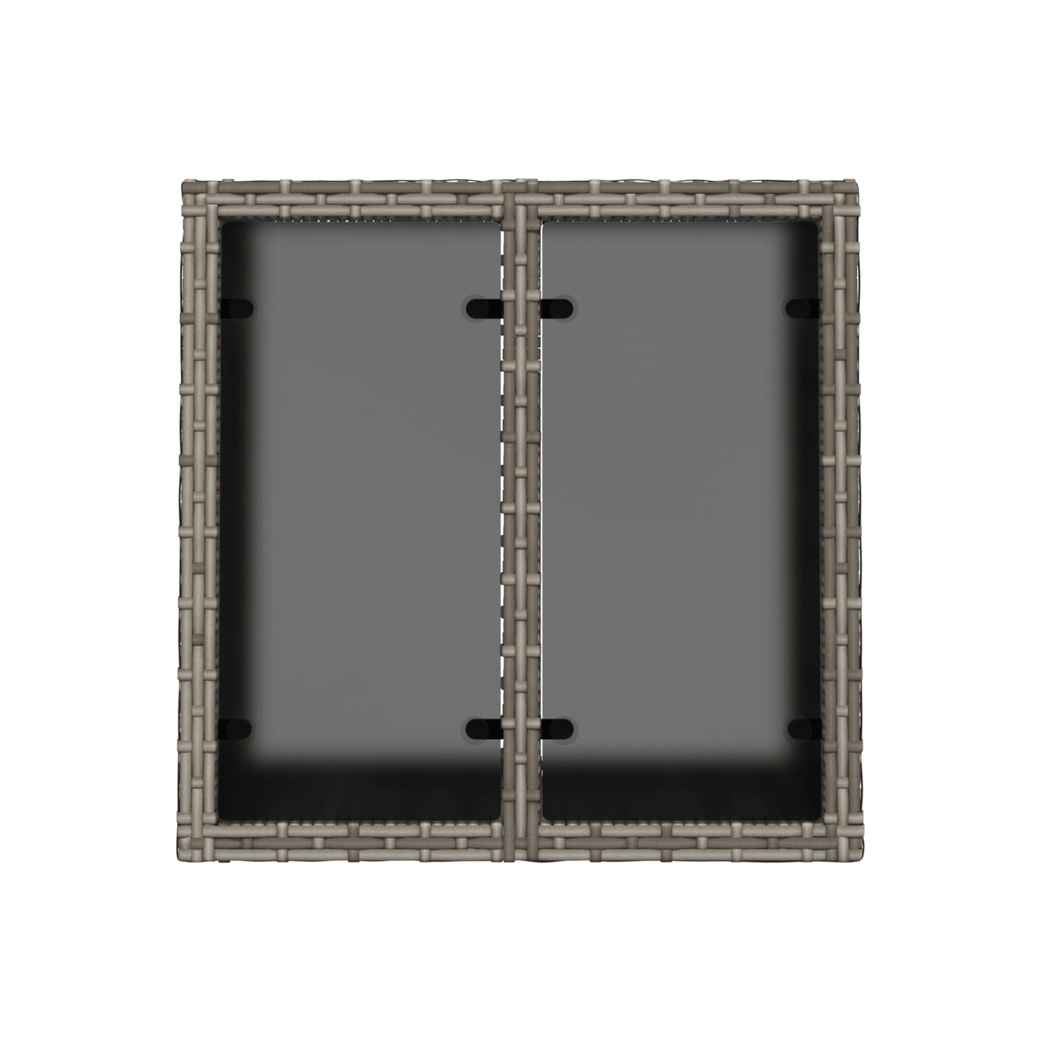 vidaXL Garden Table with Glass Top Grey 55x55x37 cm Poly Rattan