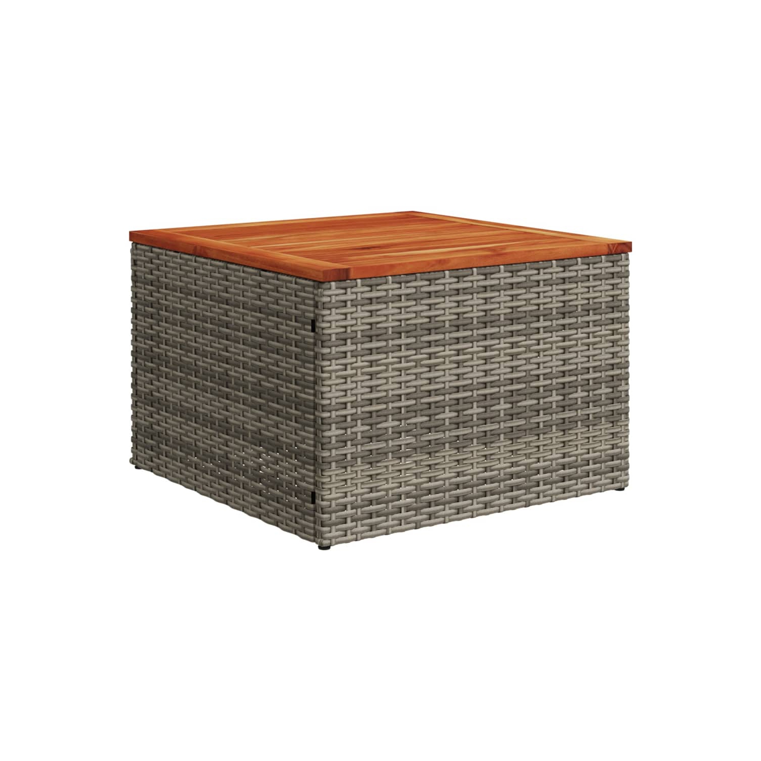 vidaXL Garden Table Grey 55x55x37 cm Poly Rattan and Acacia Wood