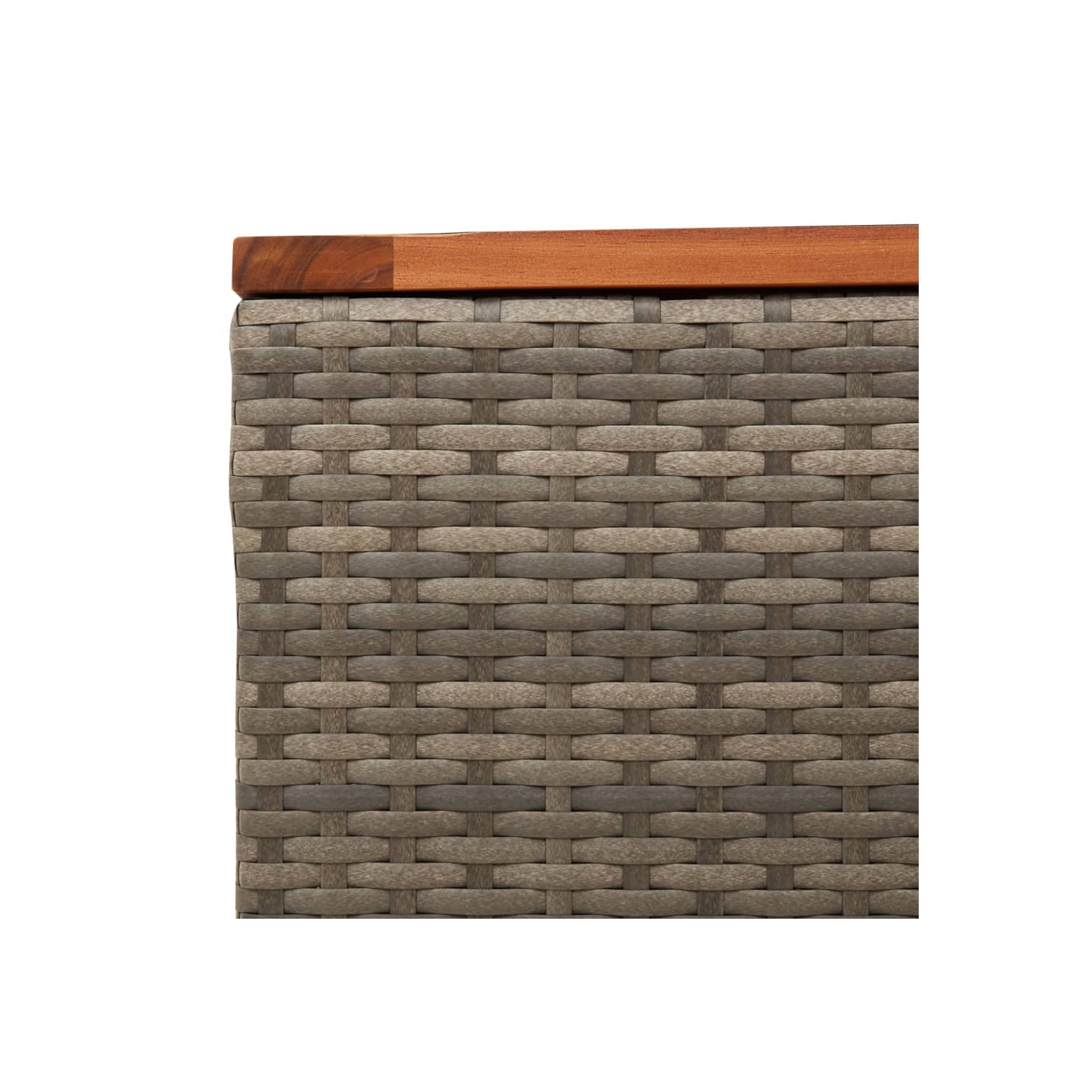 vidaXL Garden Table Grey 55x55x37 cm Poly Rattan and Acacia Wood