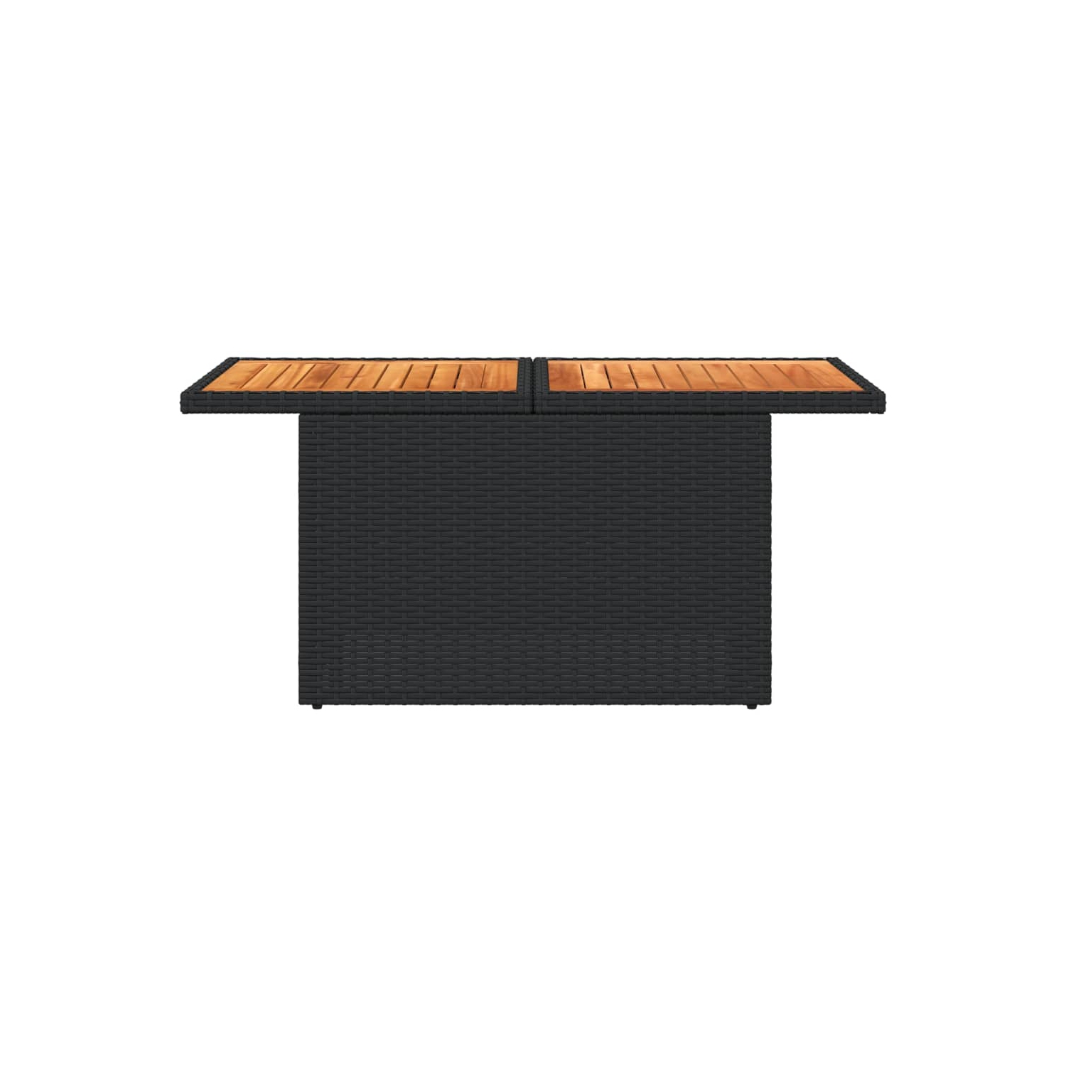 vidaXL Garden Table Black 100x55x73 cm Poly Rattan and Acacia Wood