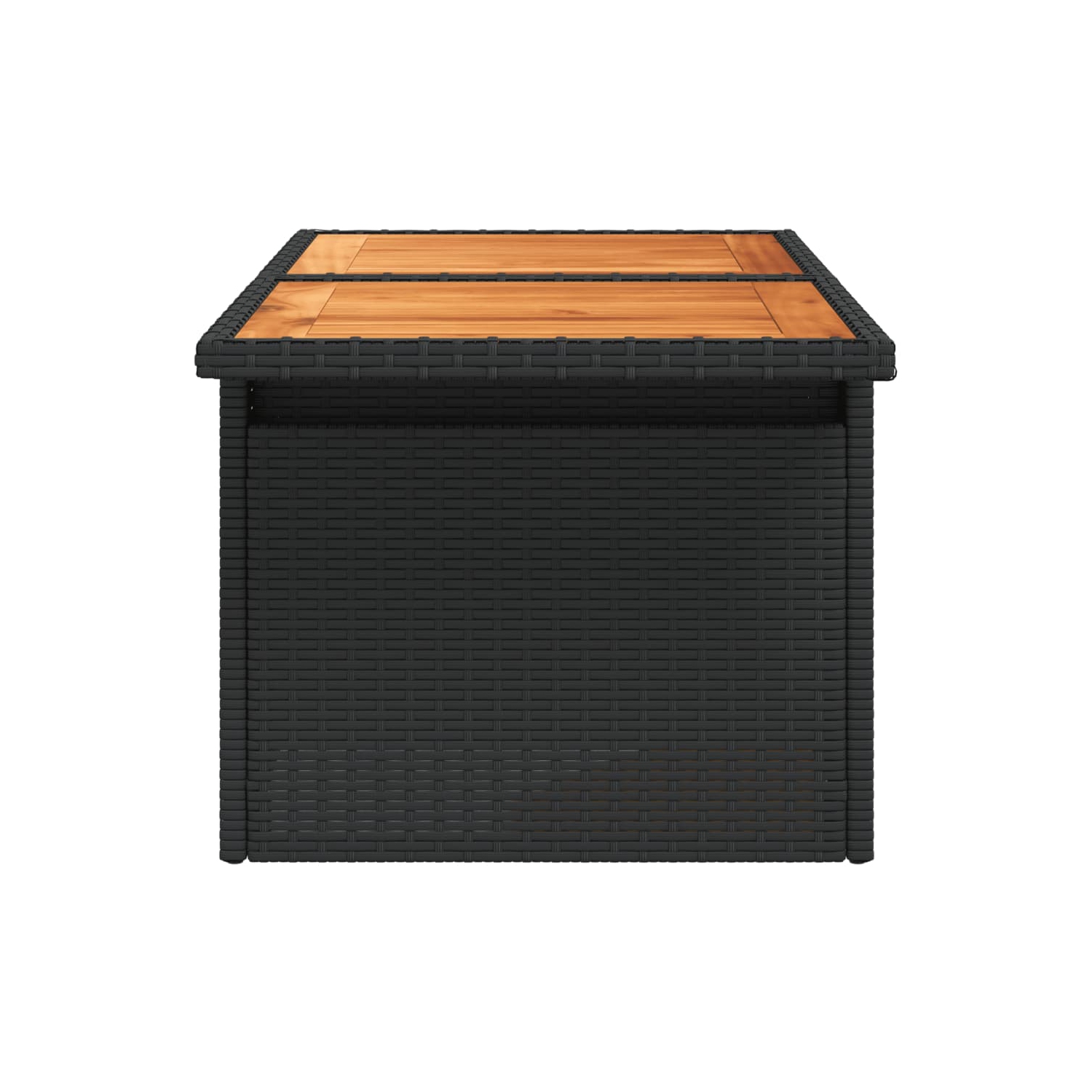 vidaXL Garden Table Black 100x55x73 cm Poly Rattan and Acacia Wood