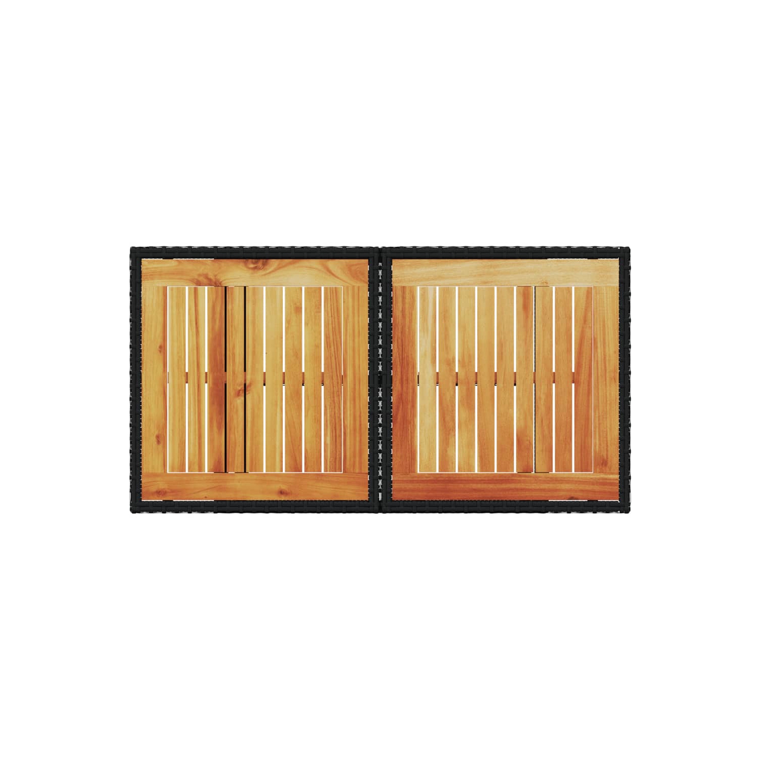 vidaXL Garden Table Black 100x55x73 cm Poly Rattan and Acacia Wood