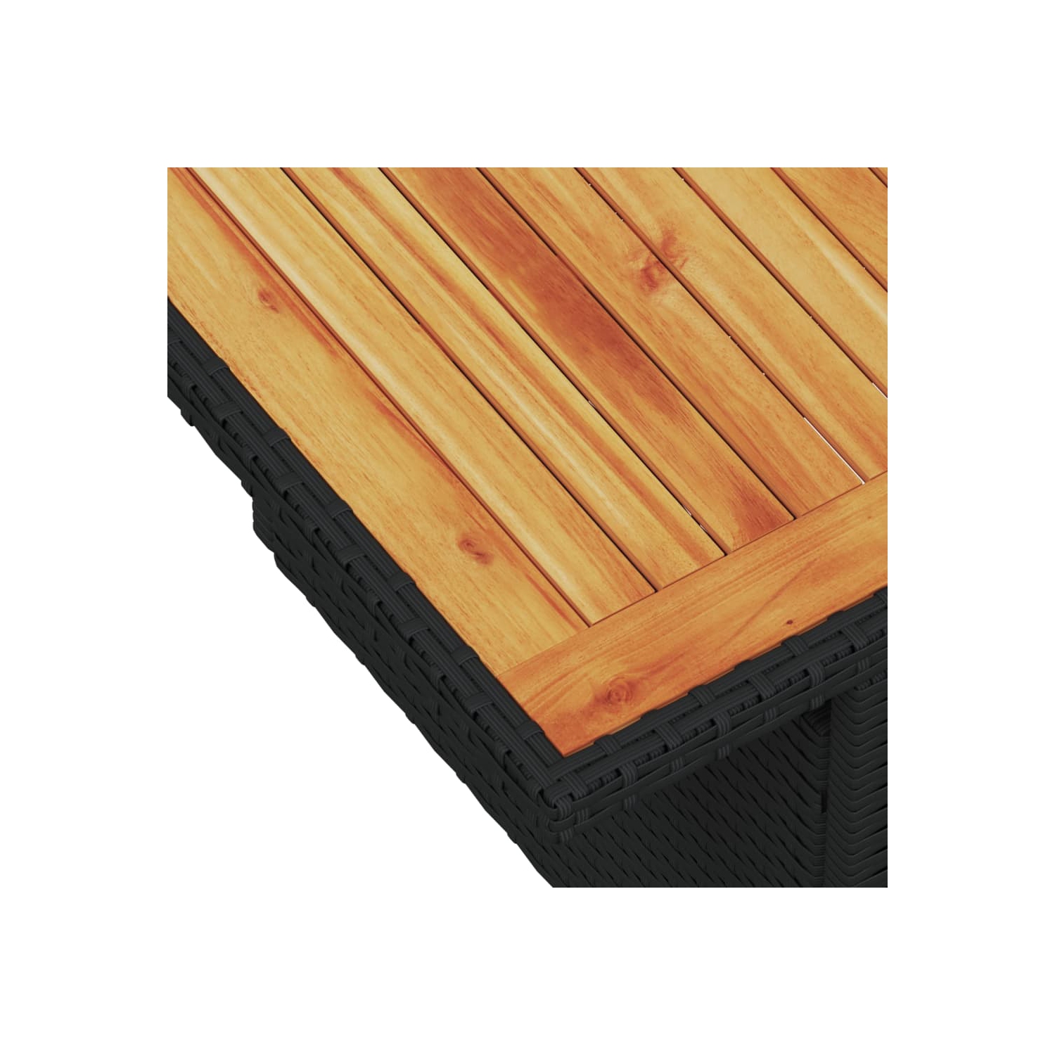 vidaXL Garden Table Black 100x55x73 cm Poly Rattan and Acacia Wood