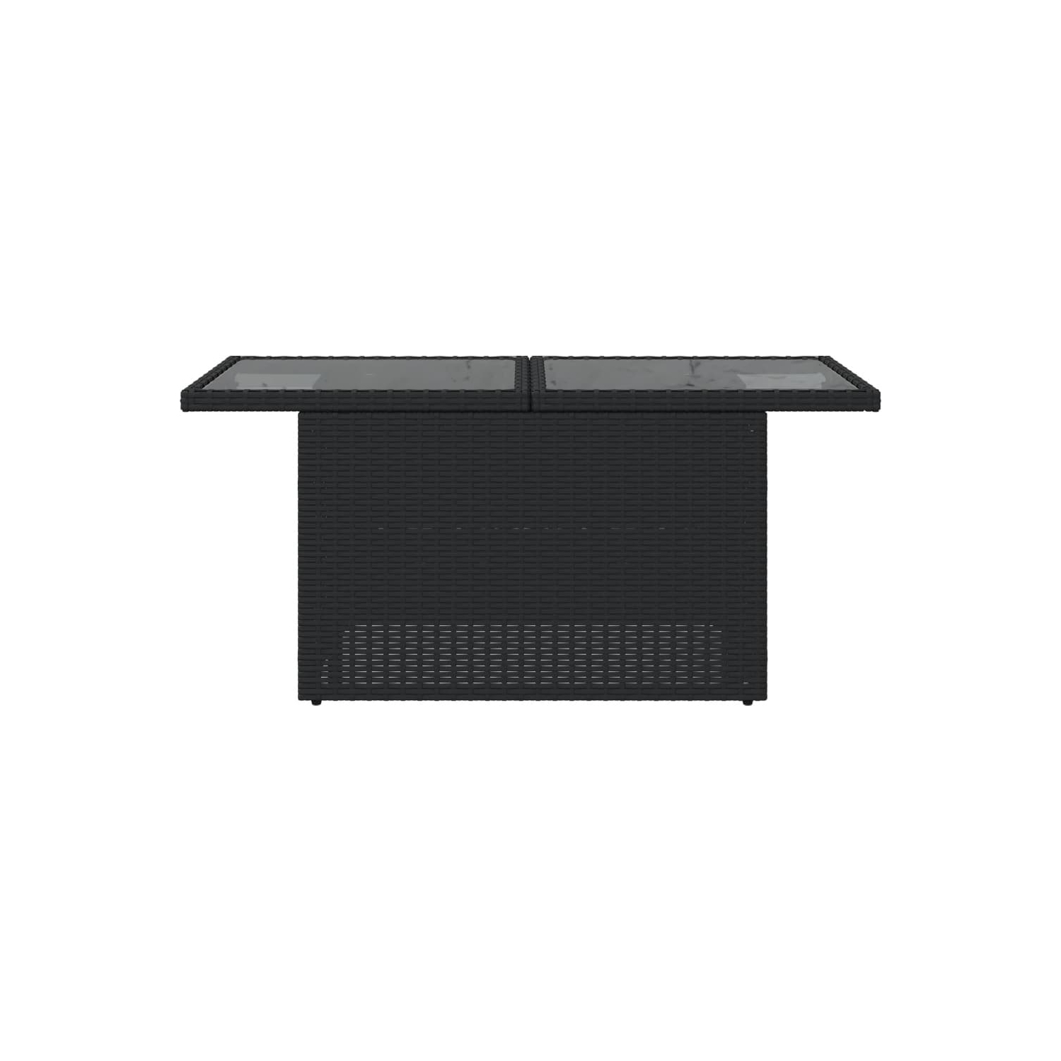 vidaXL Garden Table with Glass Top Black 100x55x73 cm Poly Rattan
