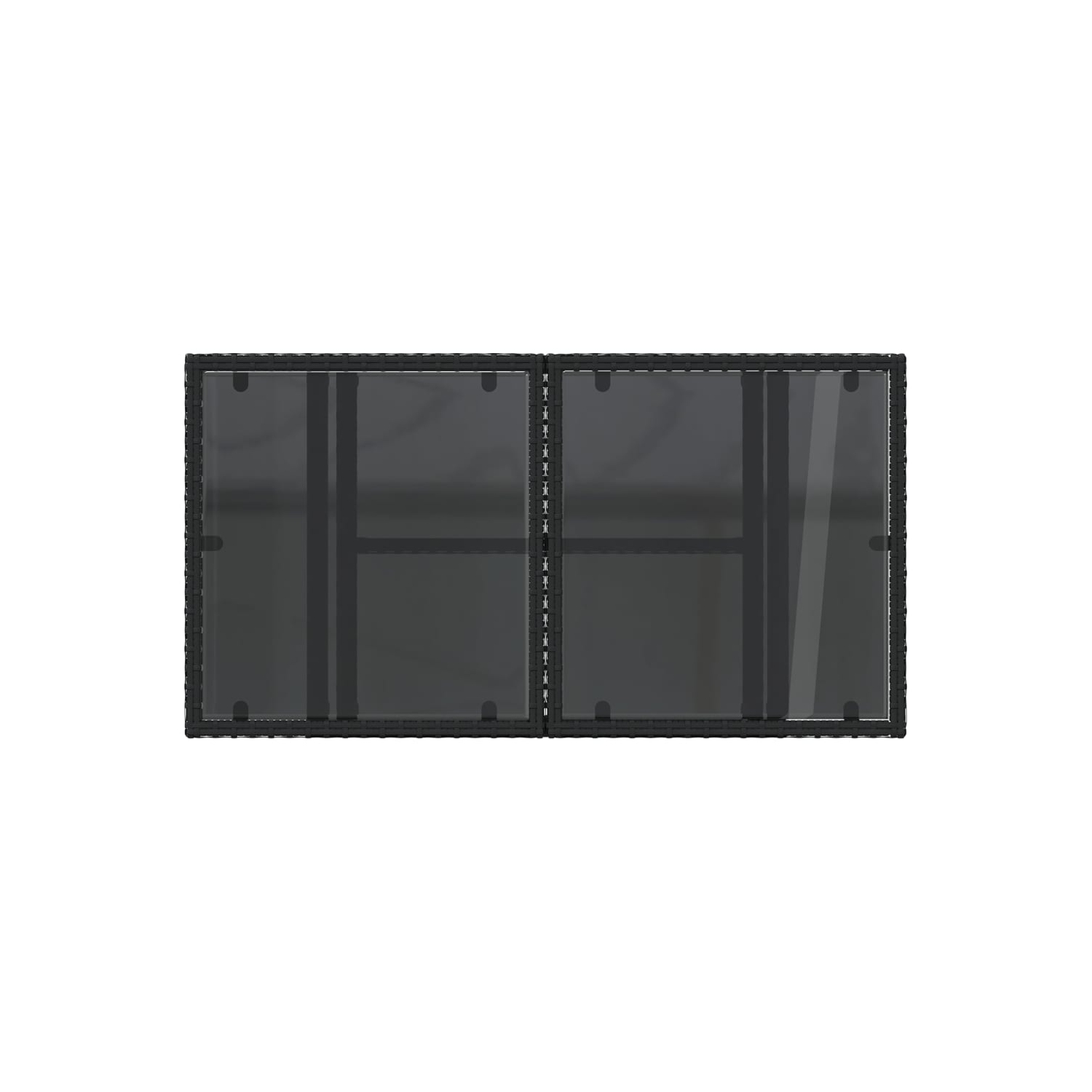 vidaXL Garden Table with Glass Top Black 100x55x73 cm Poly Rattan