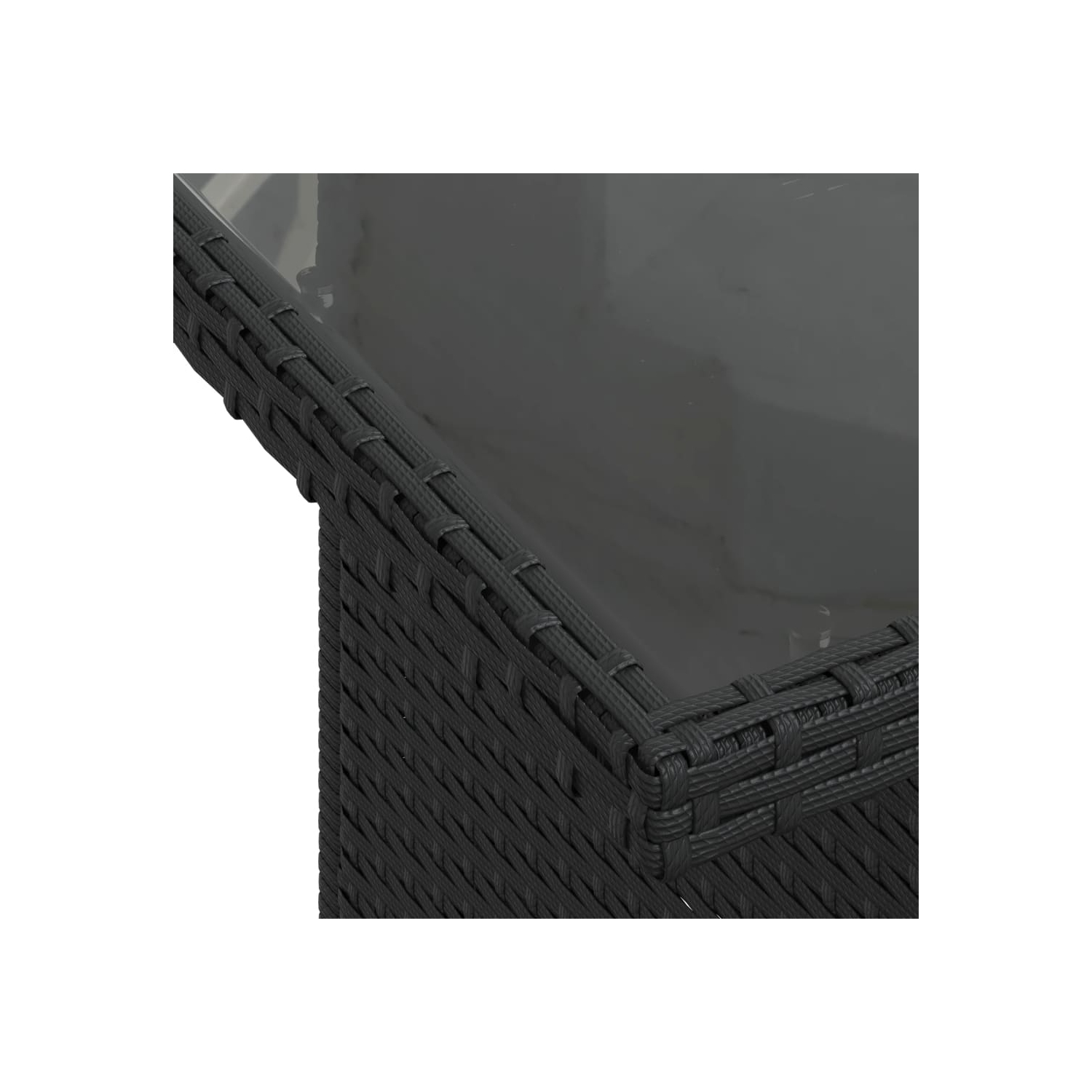 vidaXL Garden Table with Glass Top Black 100x55x73 cm Poly Rattan