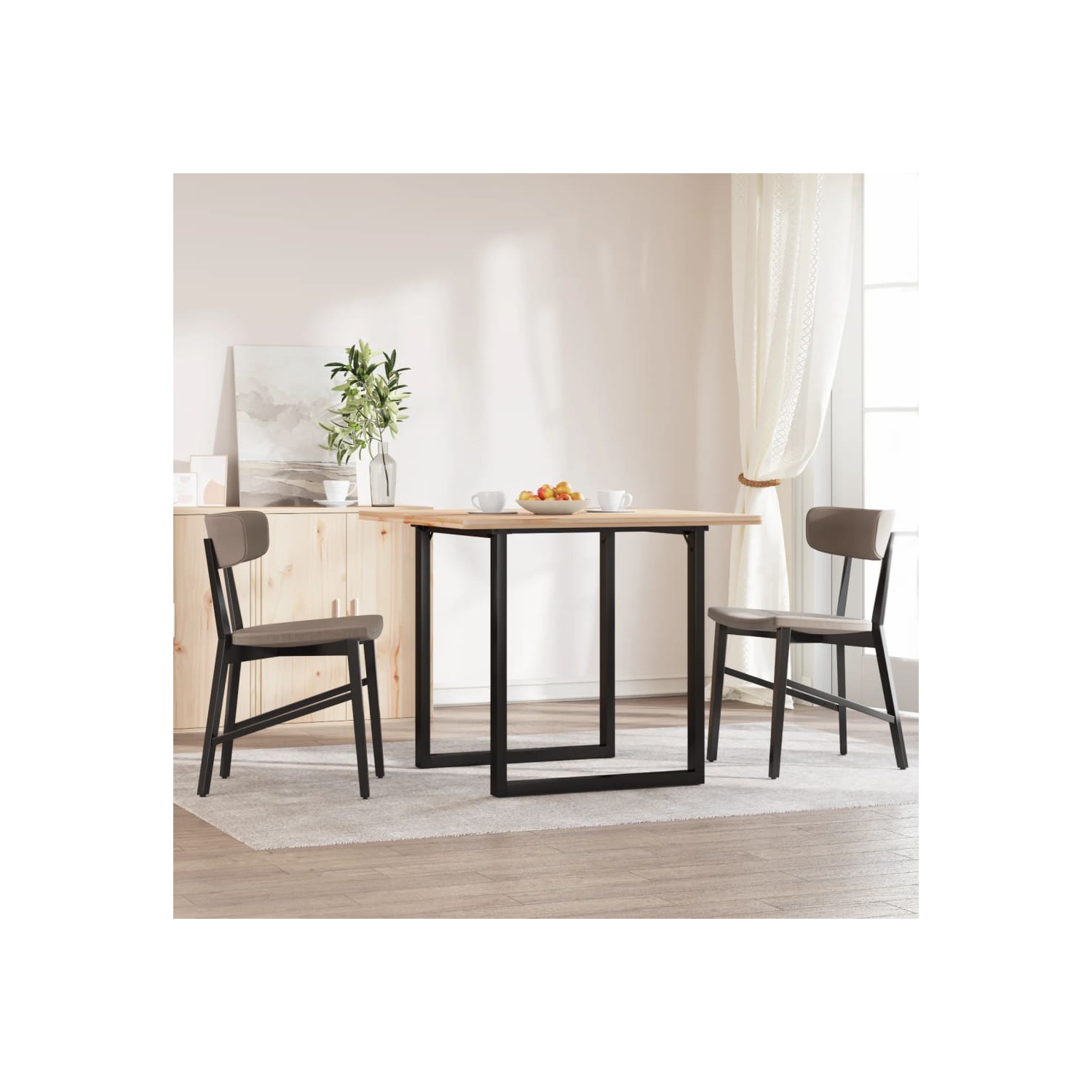 Pieds de table vidaXL pour salle à manger avec cadre en O 70 x 70 x 73&nbsp;cm en acier