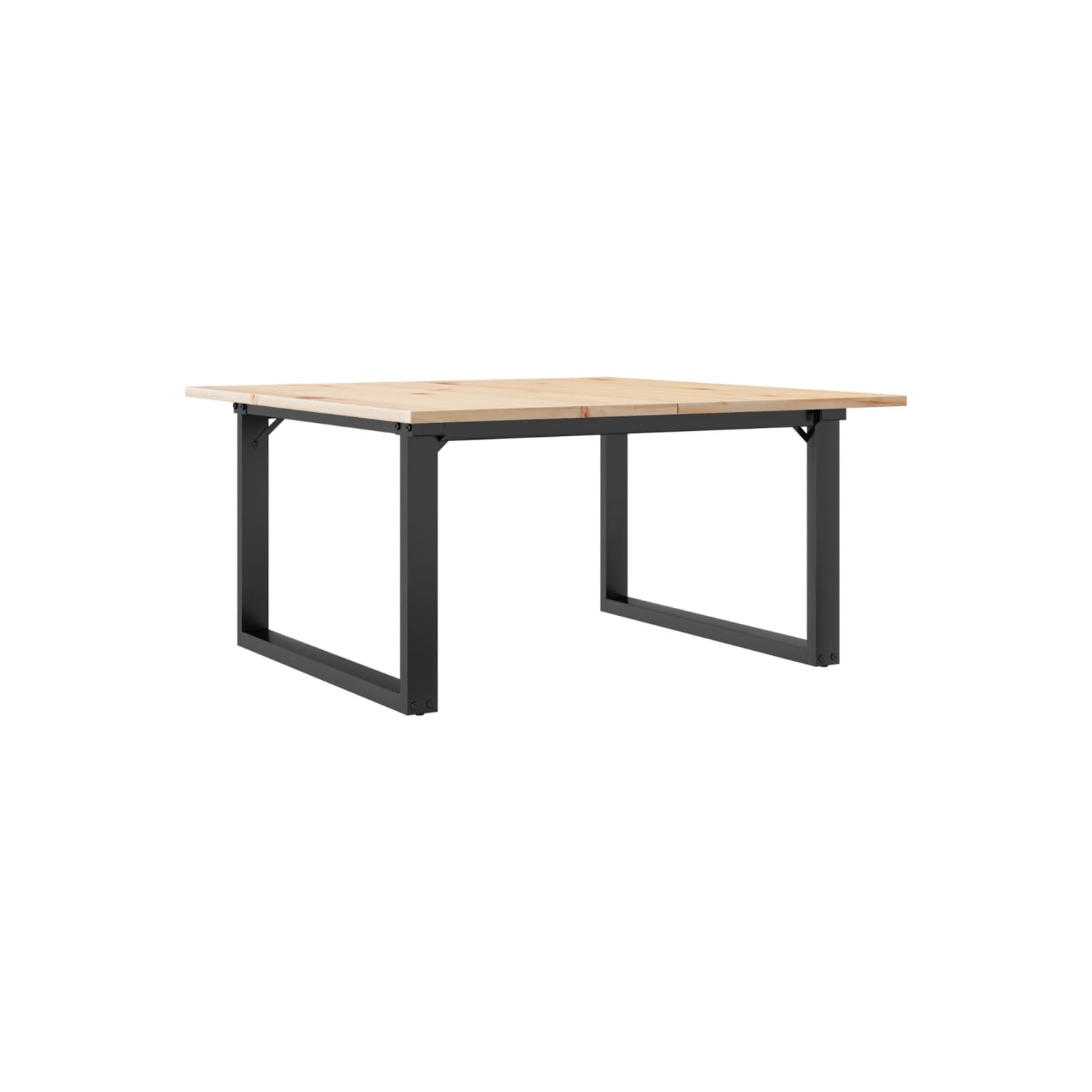 80 x 80 x 45&nbsp;cm de table basse vidaXL avec cadre en O en bois massif pin et acier