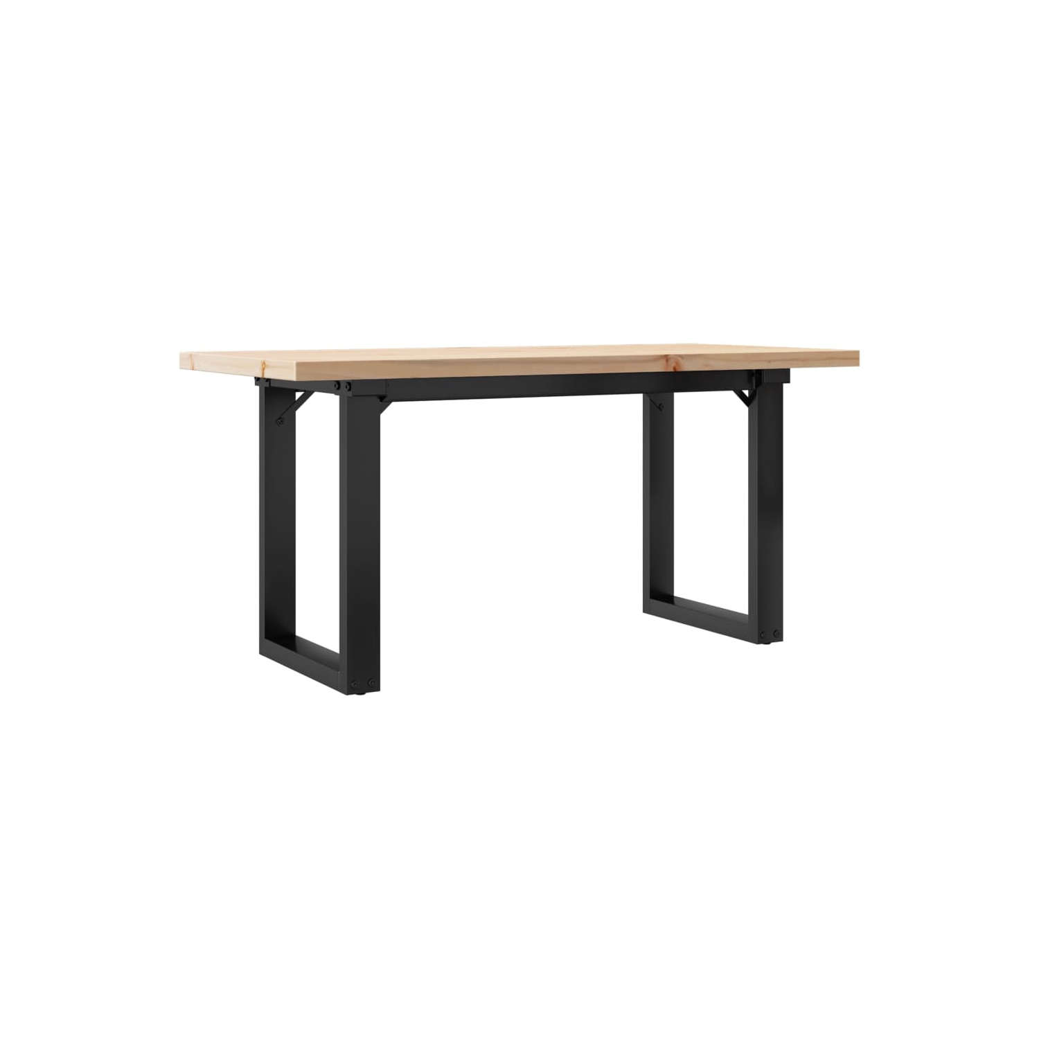 VidaXL Table basse Châssis en O 90x40x45.5&nbsp;cm Pin massif et acier