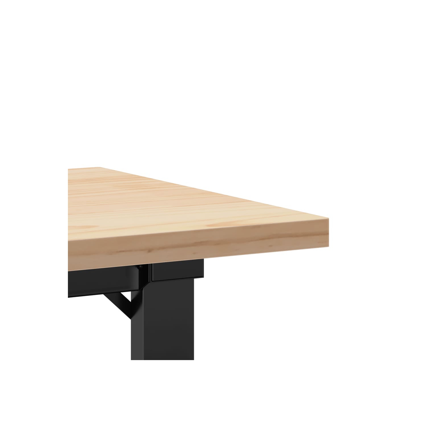 VidaXL Table basse Châssis en O 90x40x45.5&nbsp;cm Pin massif et acier