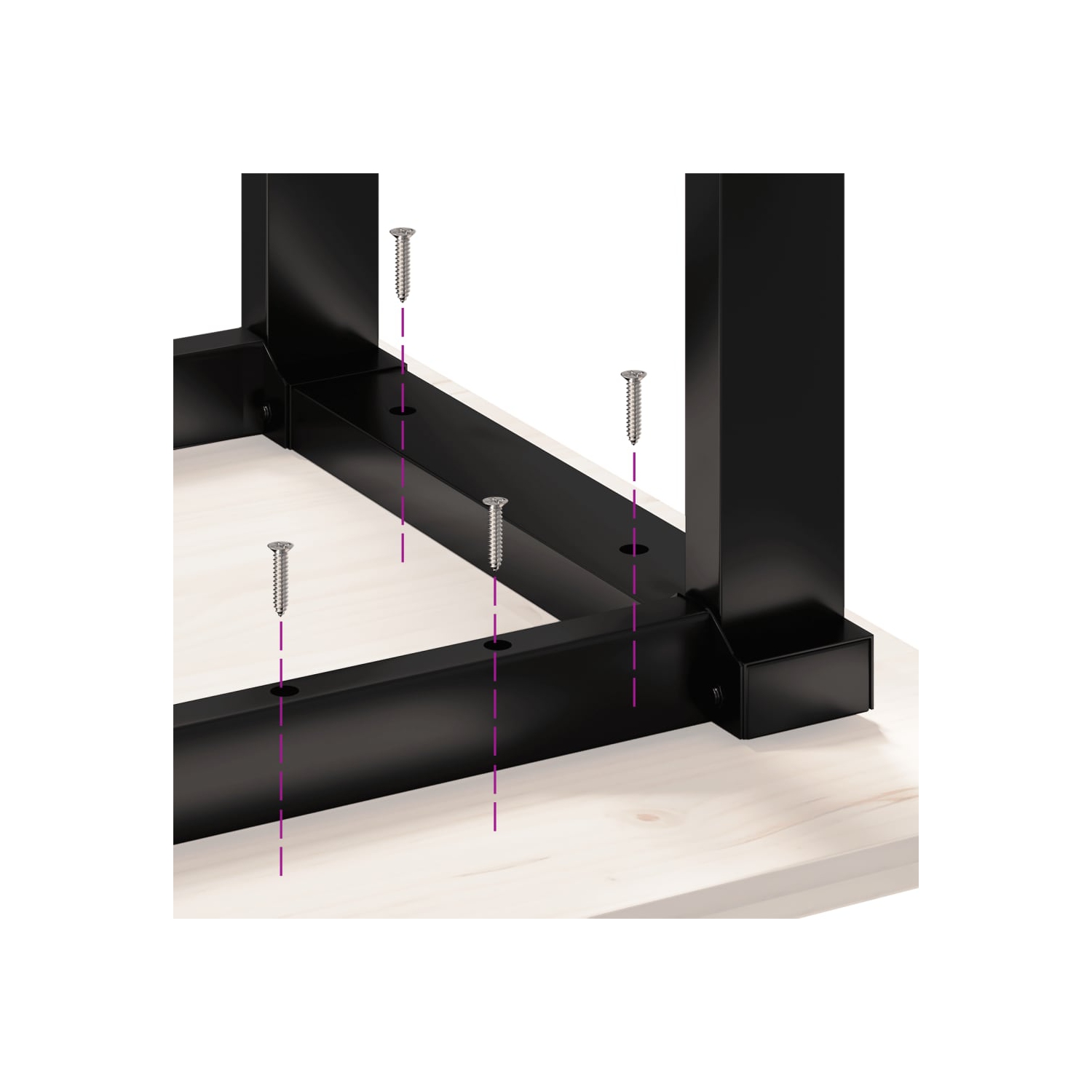 VidaXL Table basse Châssis en O 90x40x45.5&nbsp;cm Pin massif et acier