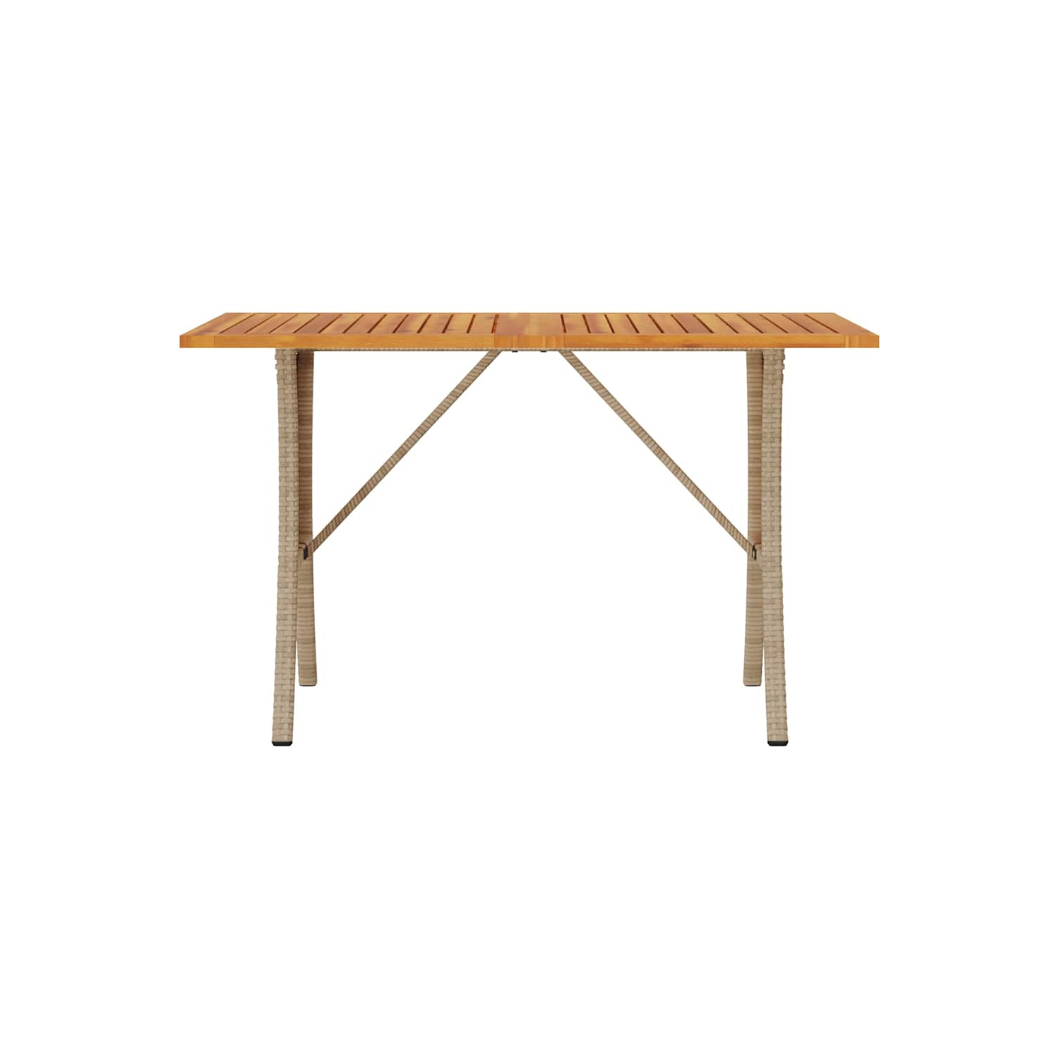 vidaXL Garden Sofa 3-Seater with Cushions&Table Beige Poly Rattan