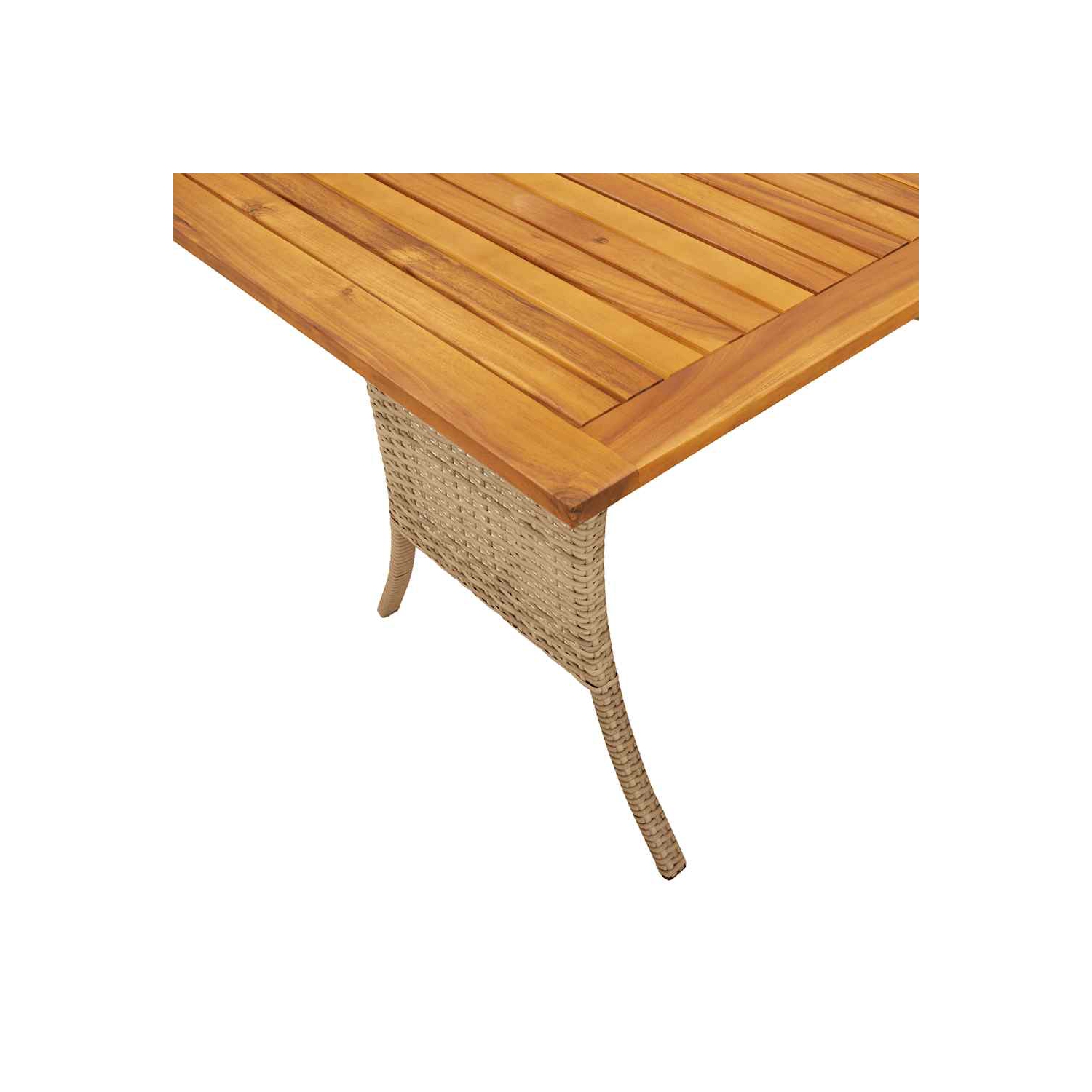 vidaXL Garden Sofa 3-Seater with Cushions&Table Beige Poly Rattan